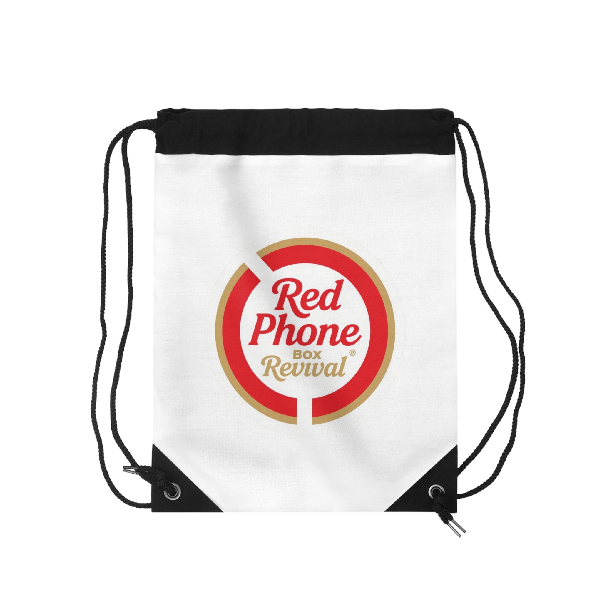Red Phone Box Revival Drawstring Bag, Trendy Gym Bag, Lightweight Travel Backpack, Perfect for Festivals, Back to School, Gift Idea