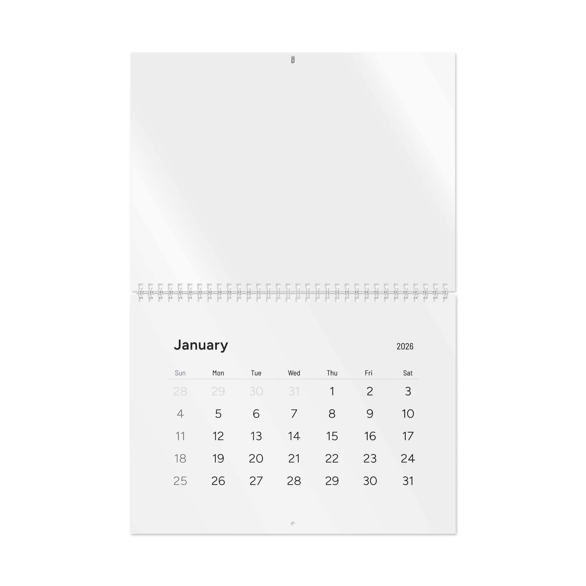 Red Phone Box Revival - 2026 Minimalist Wall Calendar – Clean Monthly Planner