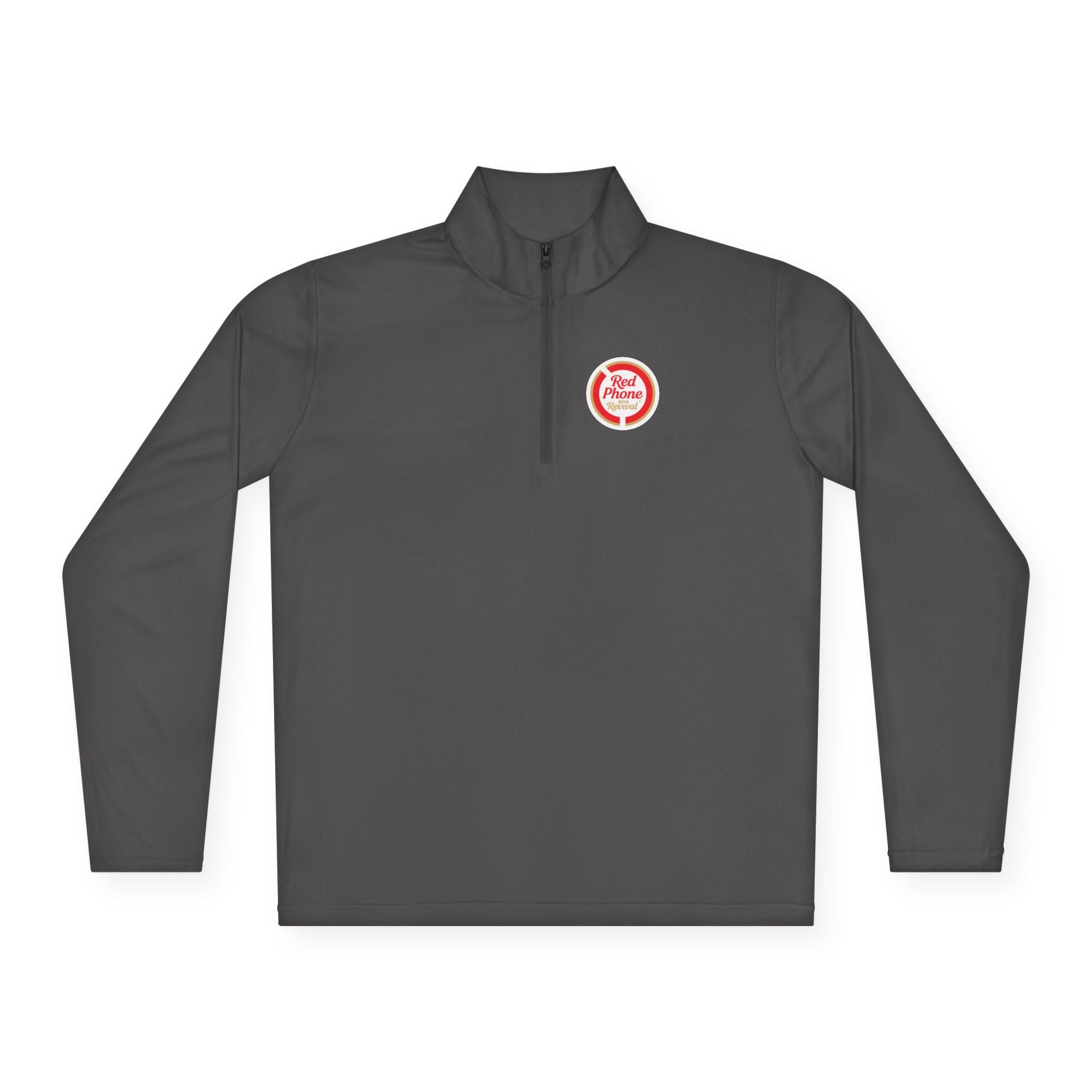 Quarter-Zip Pullover — Small 'Thank You' Badge Chest Logo, Casual Everyday Layer