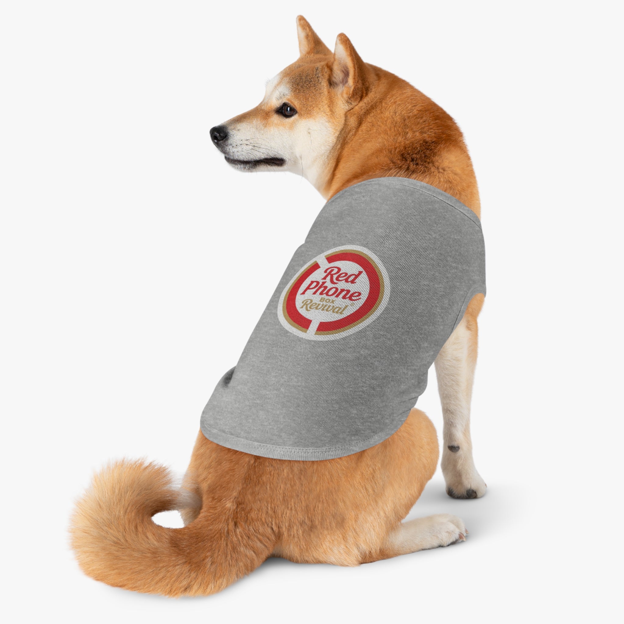 Pet Tank Top — "Red Phone Revival" Retro Logo Dog Shirt