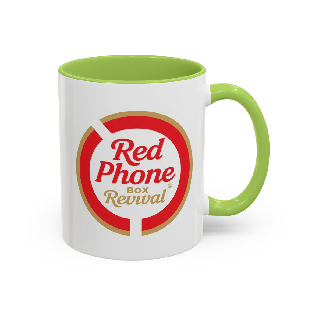 Red Phone Revival Accent Coffee Mug – Retro Logo 11/15oz