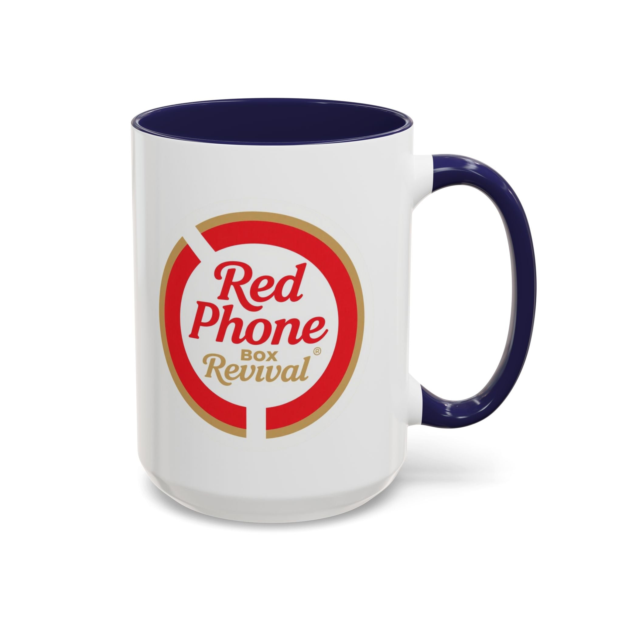Red Phone Revival Accent Coffee Mug – Retro Logo 11/15oz