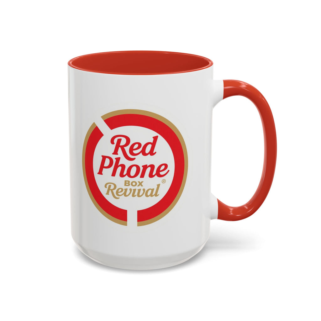 Red Phone Revival Accent Coffee Mug – Retro Logo 11/15oz
