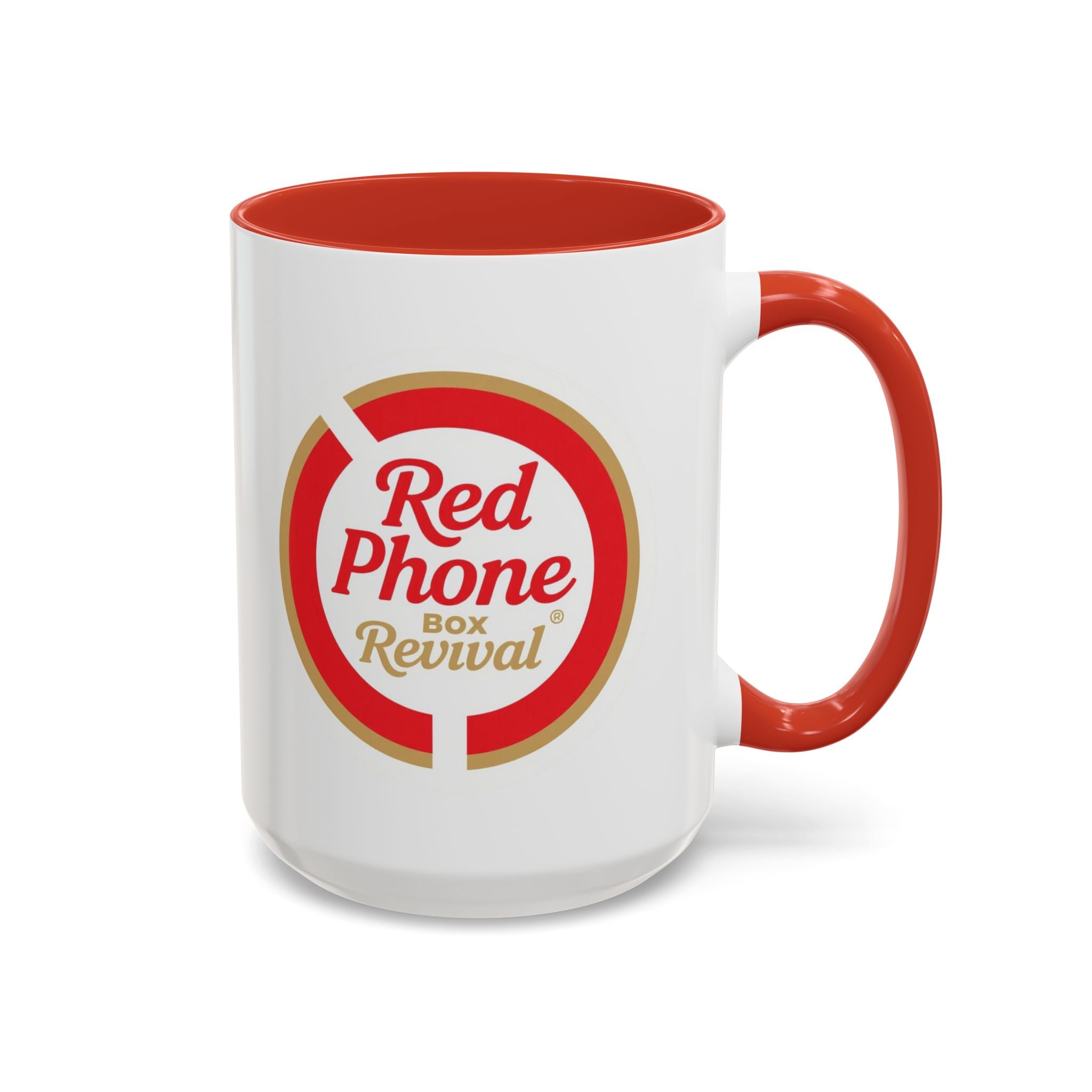 Red Phone Revival Accent Coffee Mug – Retro Logo 11/15oz
