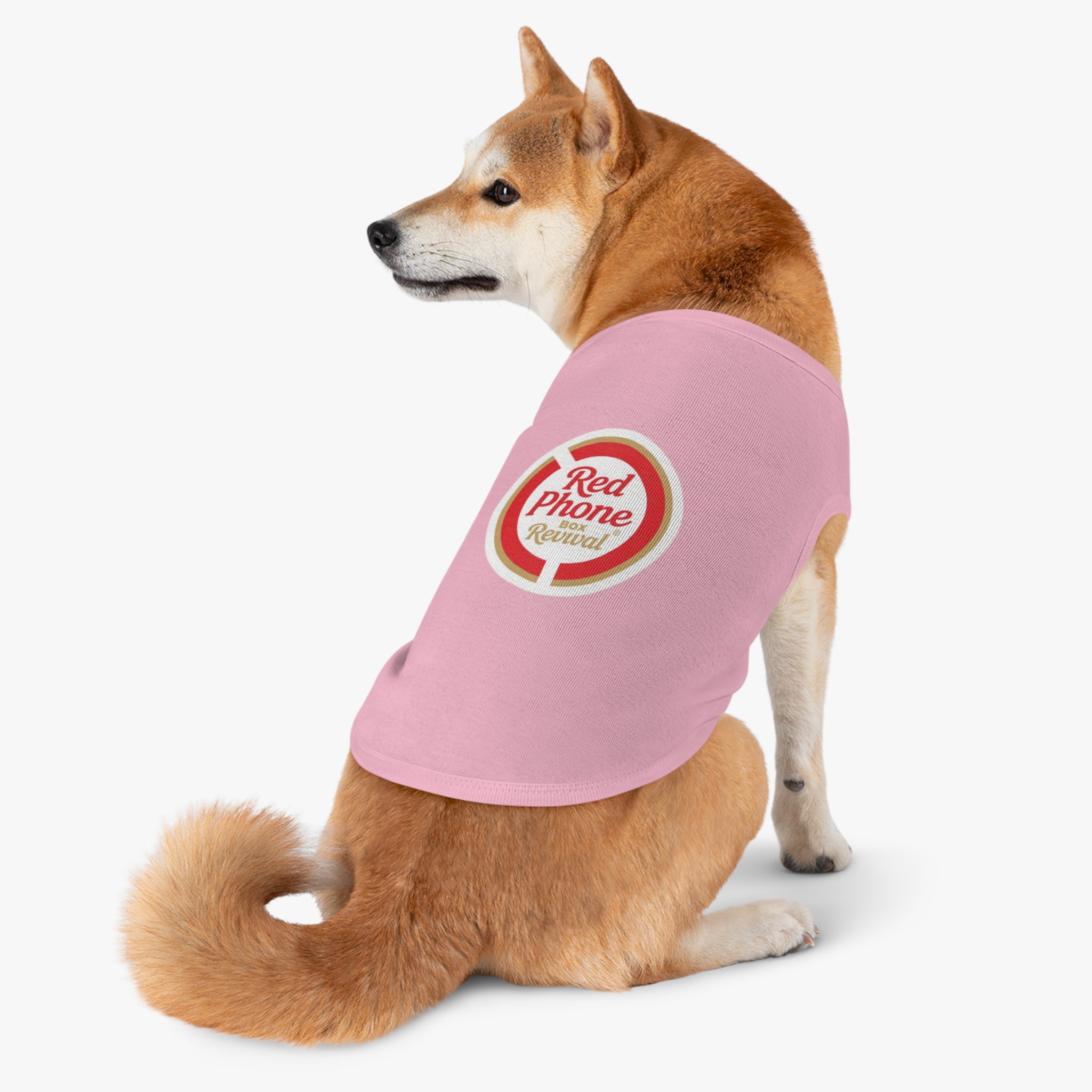 Pet Tank Top — "Red Phone Revival" Retro Logo Dog Shirt
