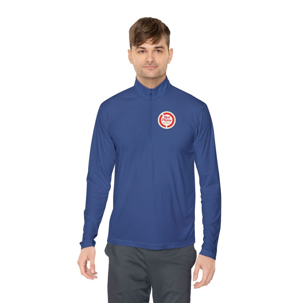 Quarter-Zip Pullover — Small 'Thank You' Badge Chest Logo, Casual Everyday Layer