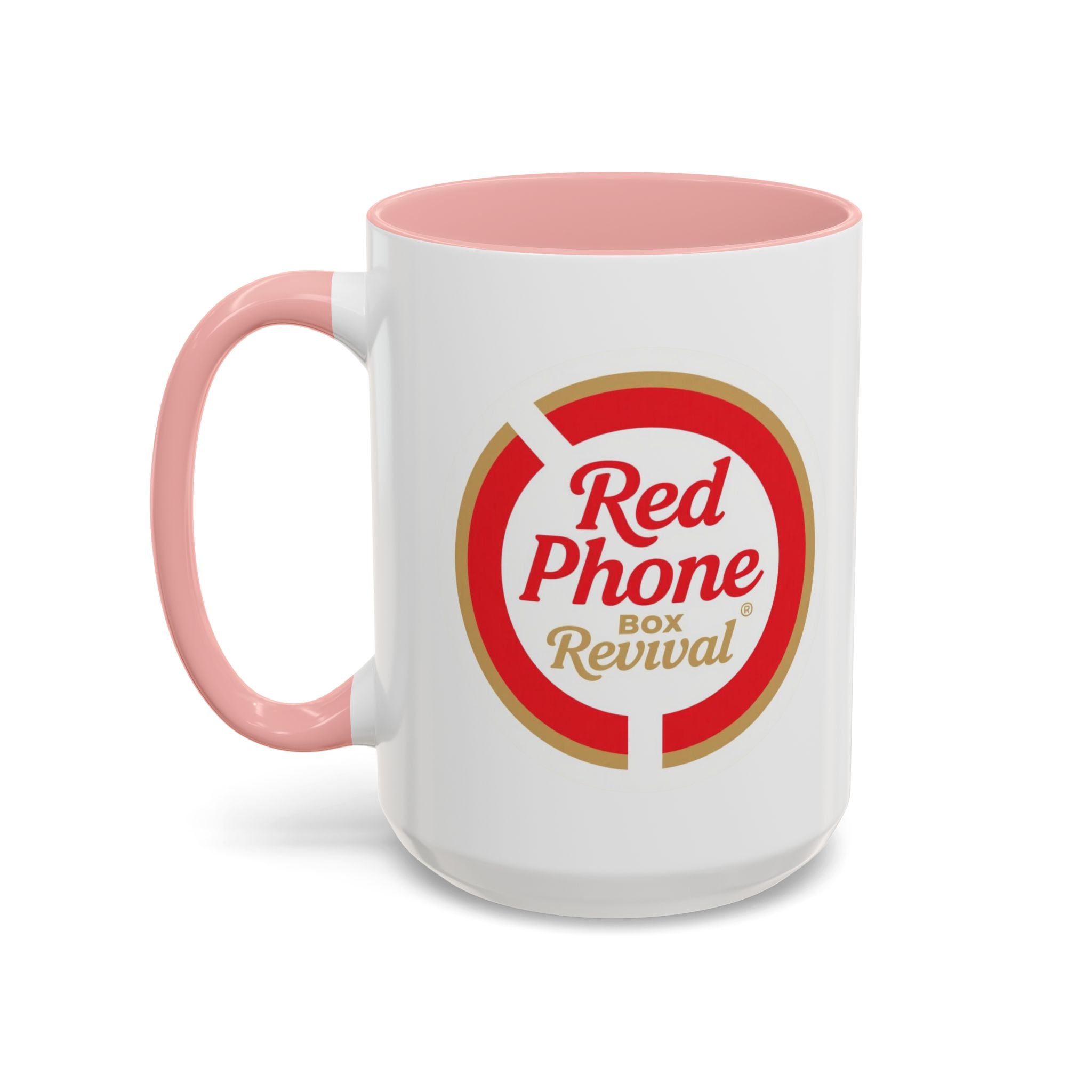 Red Phone Revival Accent Coffee Mug – Retro Logo 11/15oz