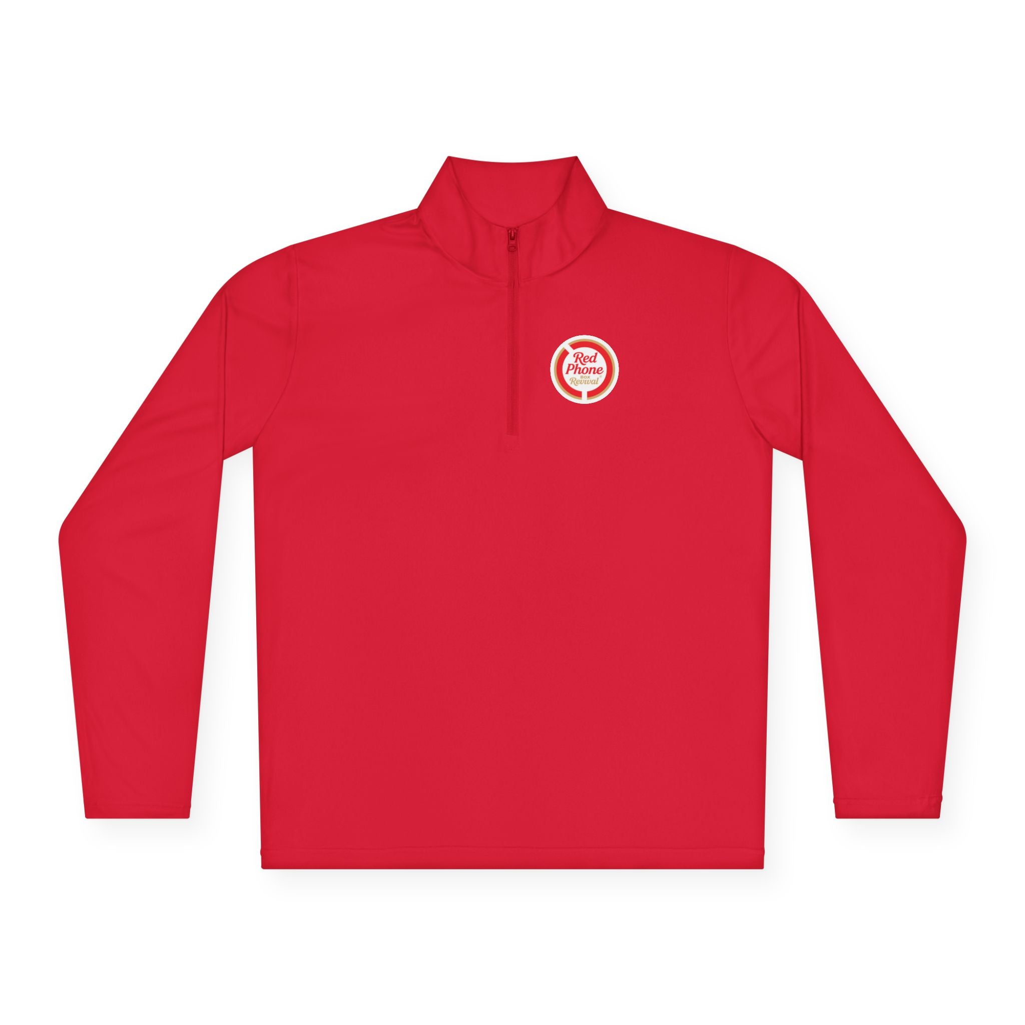 Quarter-Zip Pullover — Small 'Thank You' Badge Chest Logo, Casual Everyday Layer