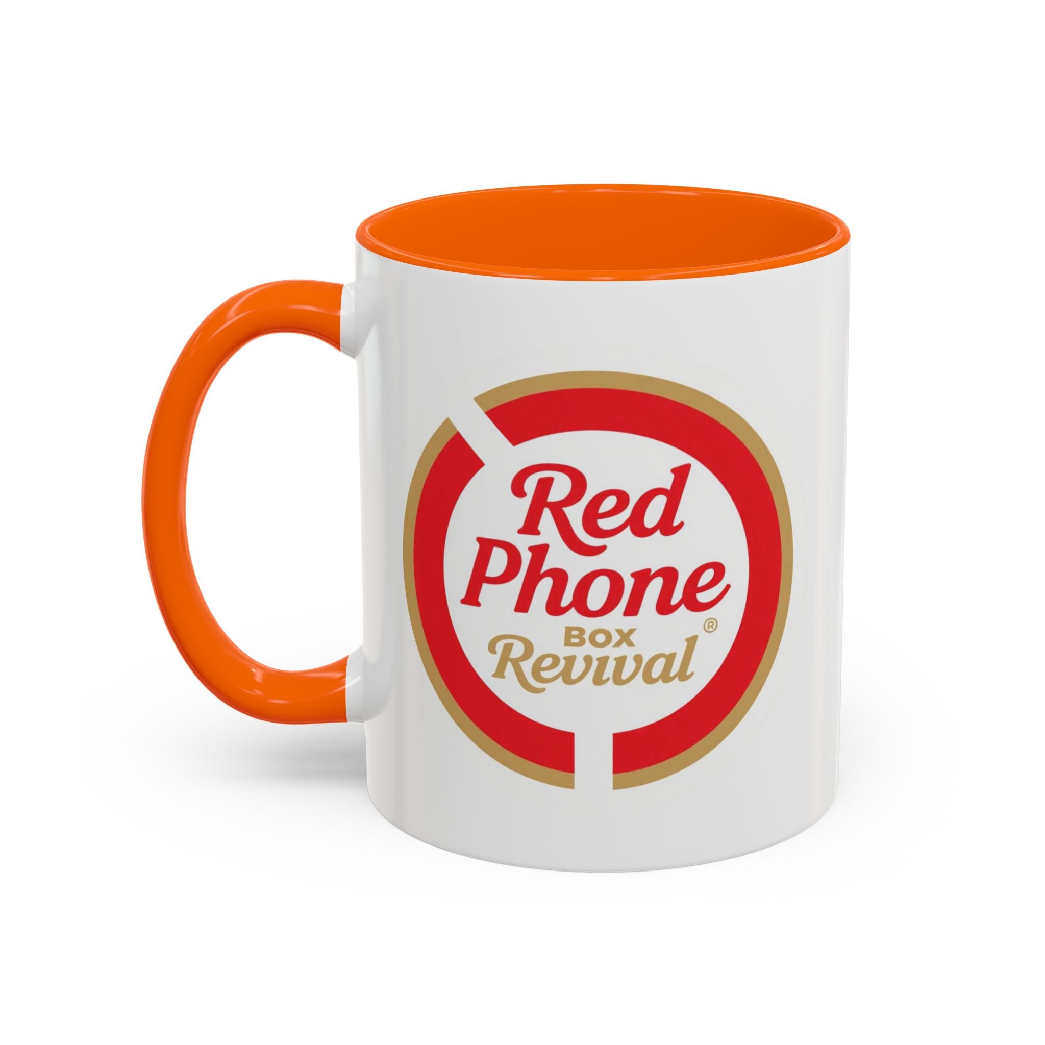 Red Phone Revival Accent Coffee Mug – Retro Logo 11/15oz