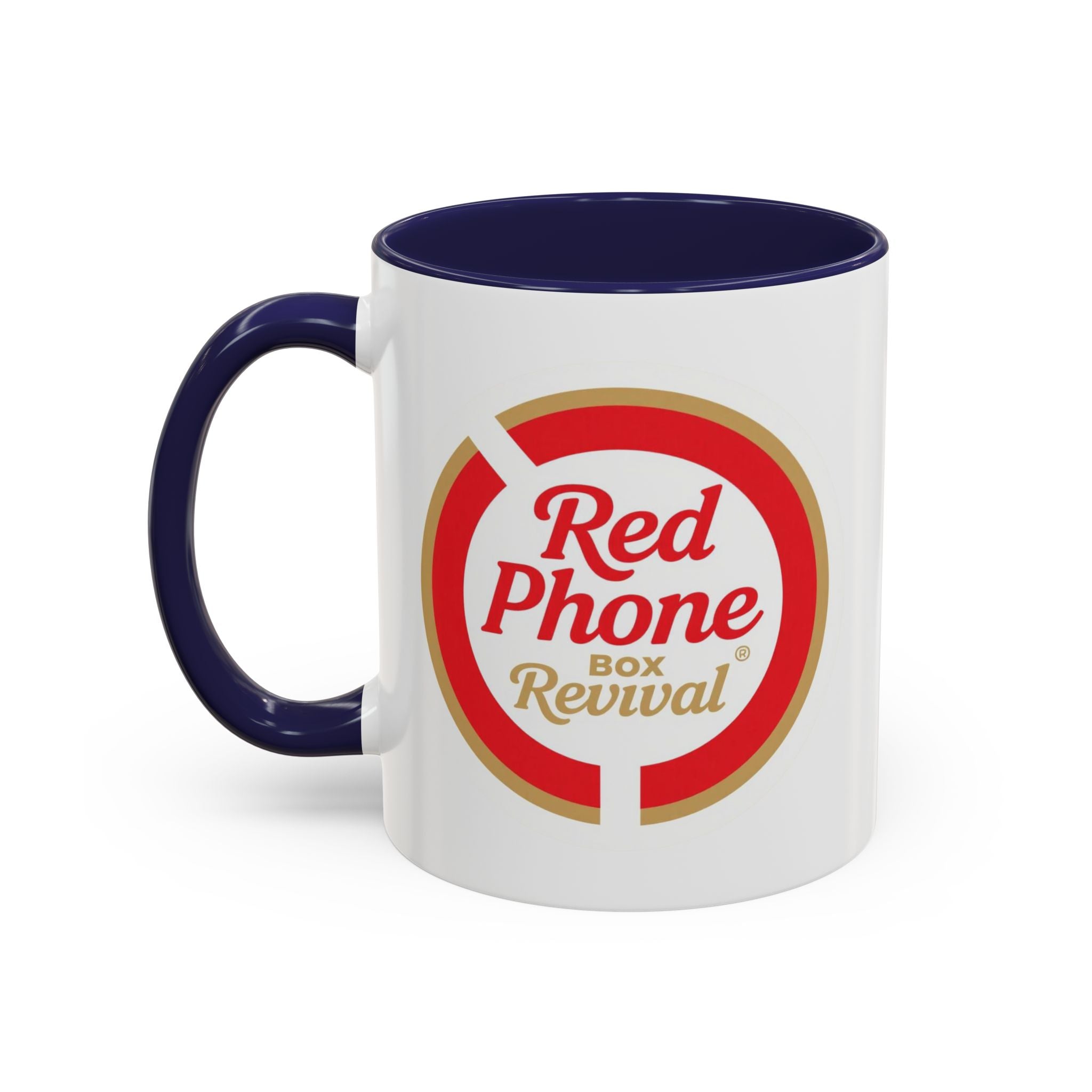 Red Phone Revival Accent Coffee Mug – Retro Logo 11/15oz