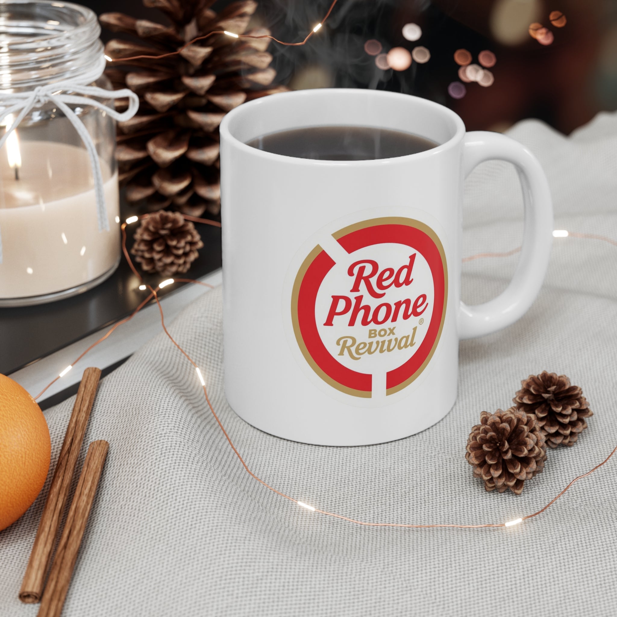 Retro Red Phone Box Mug | Vintage Coffee Cup for Nostalgia Lovers, Gift for Tea Drinkers, London Decor, Quirky Collectible