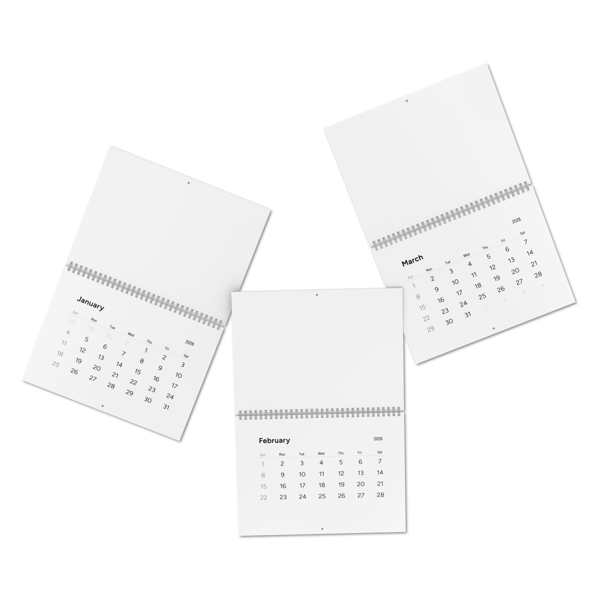 Red Phone Box Revival - 2026 Minimalist Wall Calendar – Clean Monthly Planner