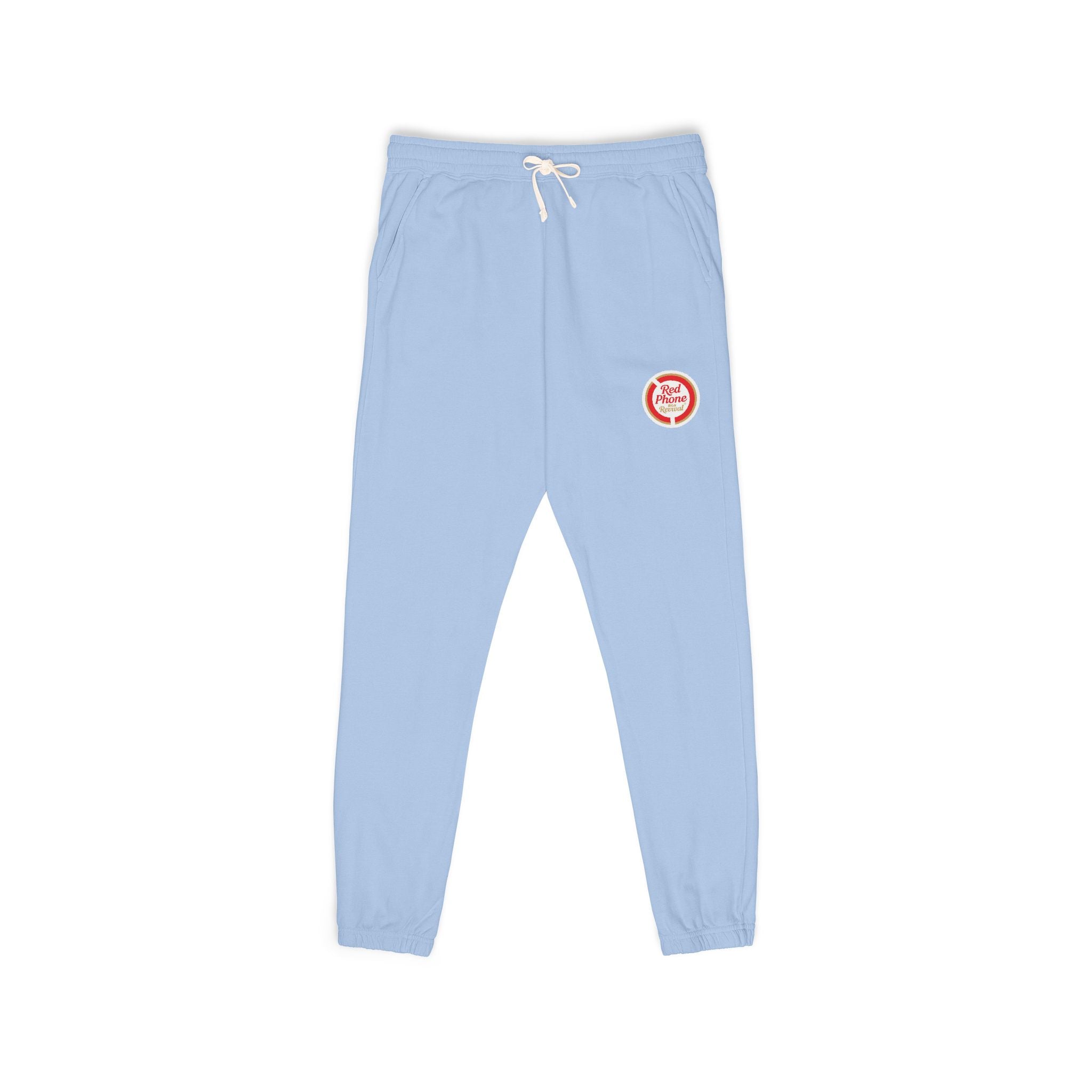 Unisex Garment-Dyed Fleece Sweatpants - Vintage Camp Crest Sweatpants — Garment-Dyed Fleece Joggers