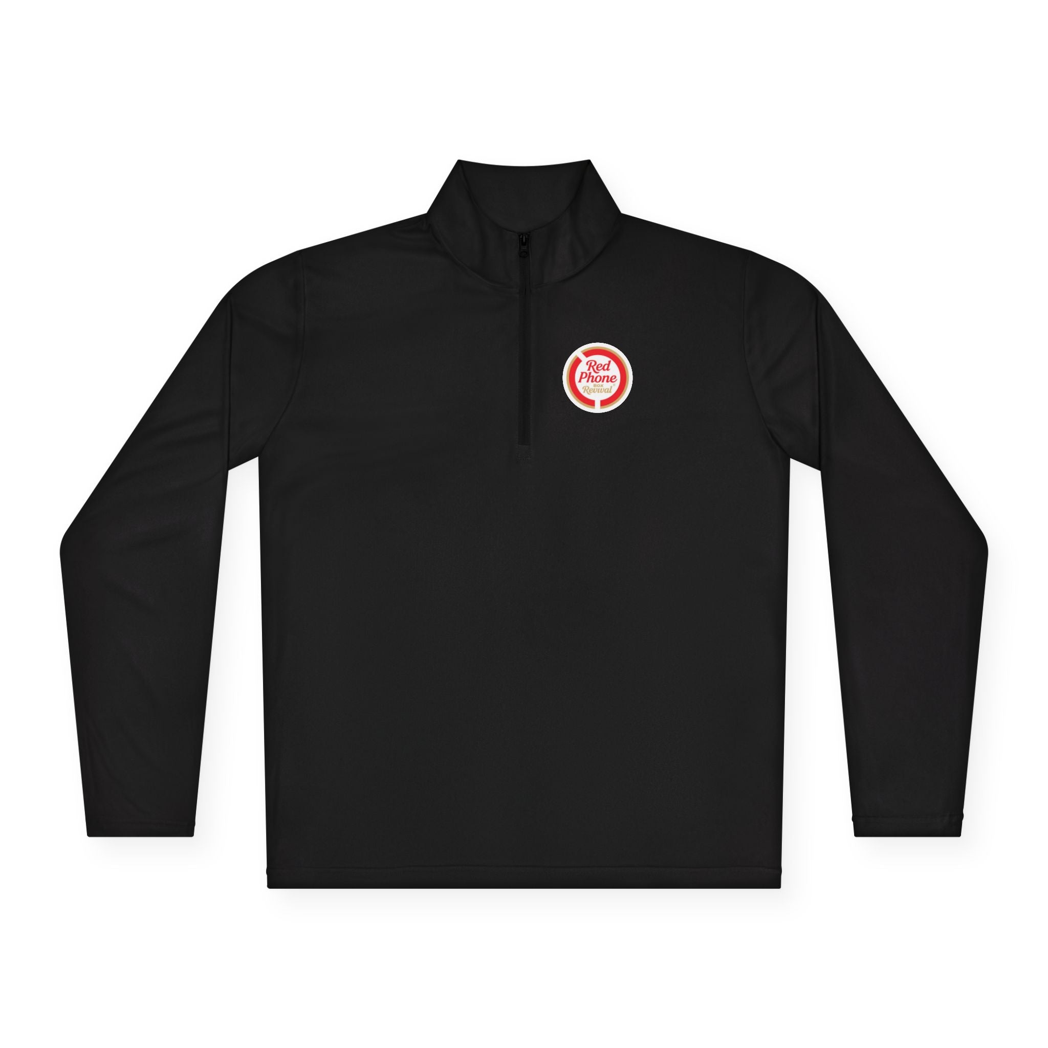 Quarter-Zip Pullover — Small 'Thank You' Badge Chest Logo, Casual Everyday Layer