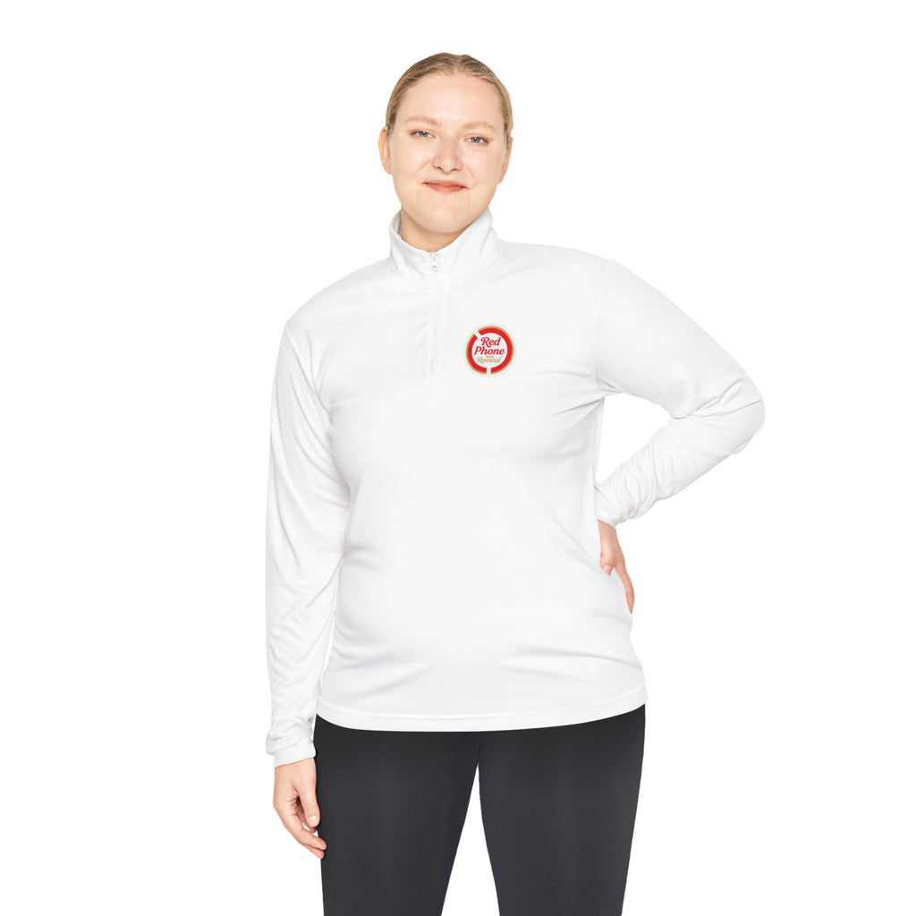 Quarter-Zip Pullover — Small 'Thank You' Badge Chest Logo, Casual Everyday Layer