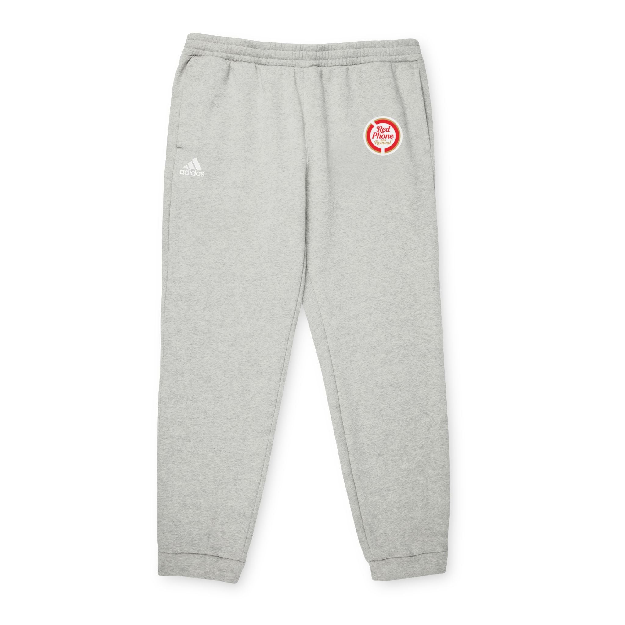 Fleece Joggers — Gray Athletic Sweatpants with Small Logo Patch