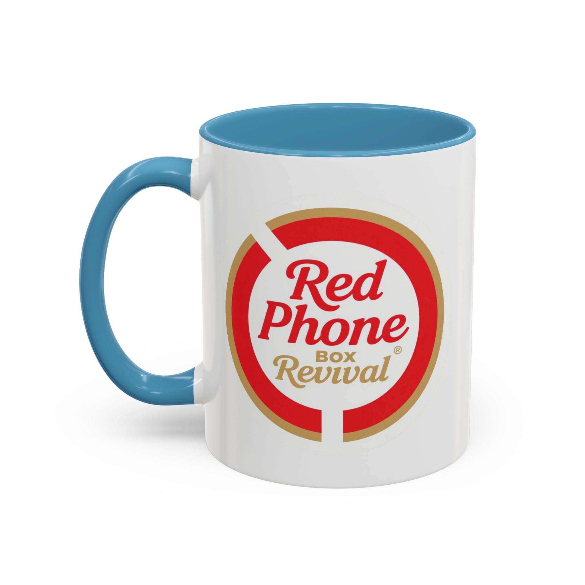 Red Phone Revival Accent Coffee Mug – Retro Logo 11/15oz