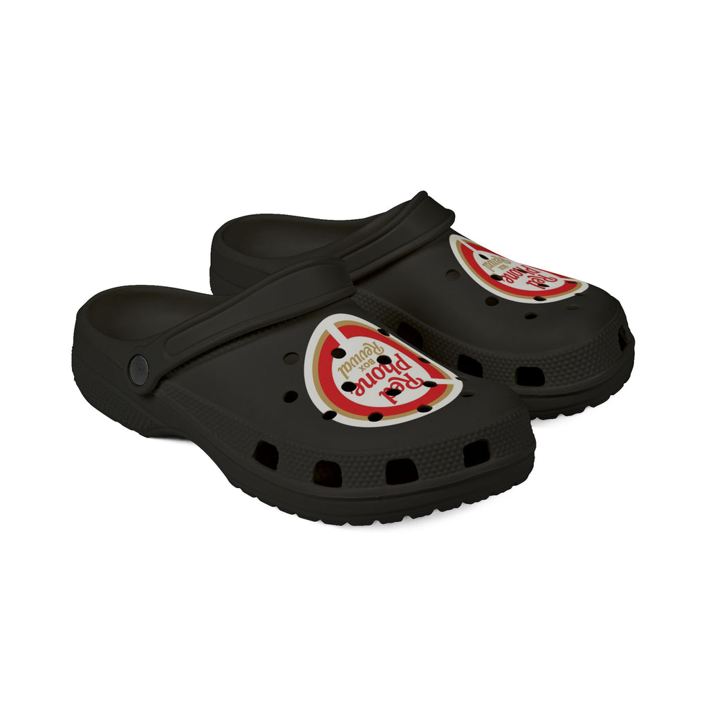 Red Phone Revival EVA Clogs — Comfortable Foam Slip-On Shoes with Retro Graphic