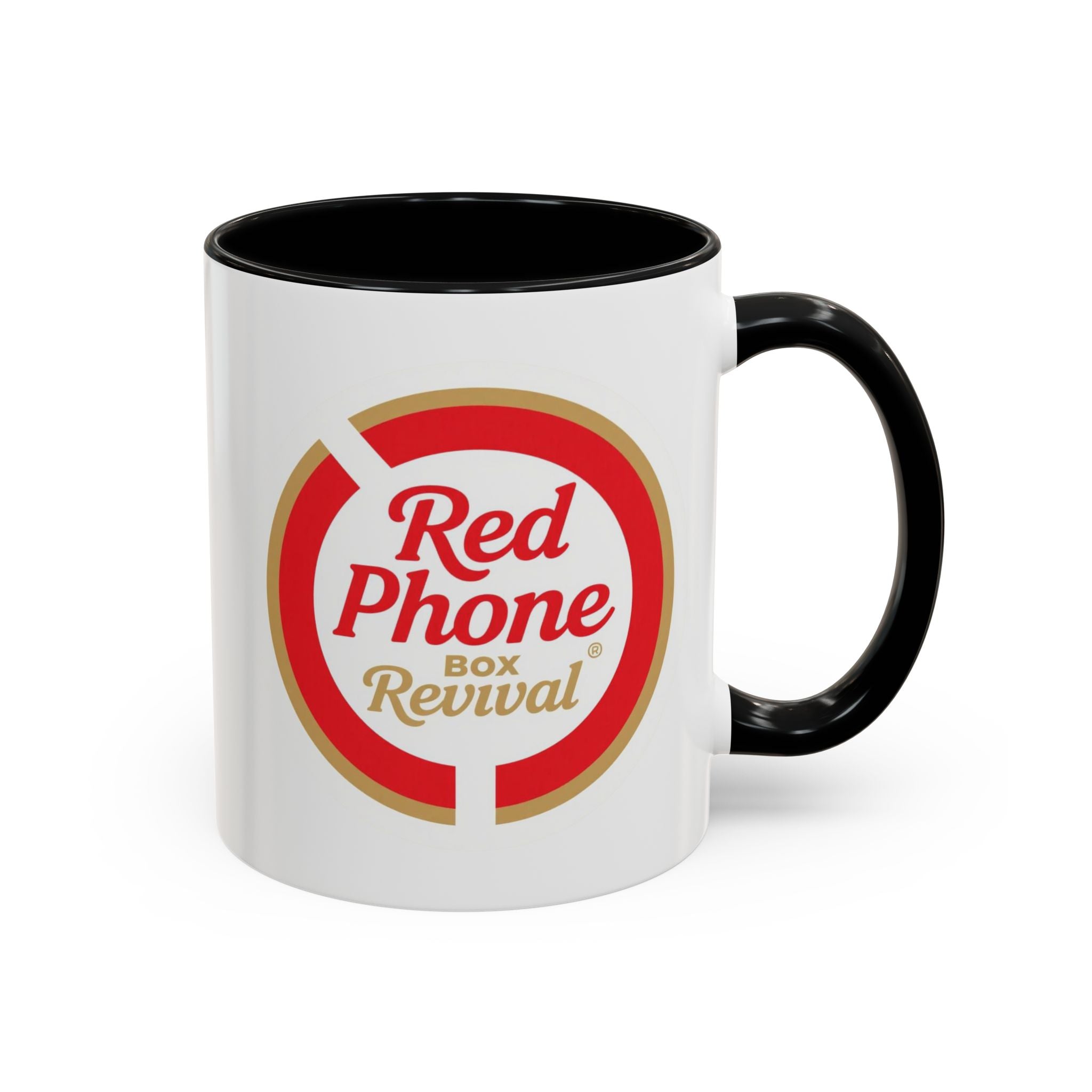 Red Phone Revival Accent Coffee Mug – Retro Logo 11/15oz