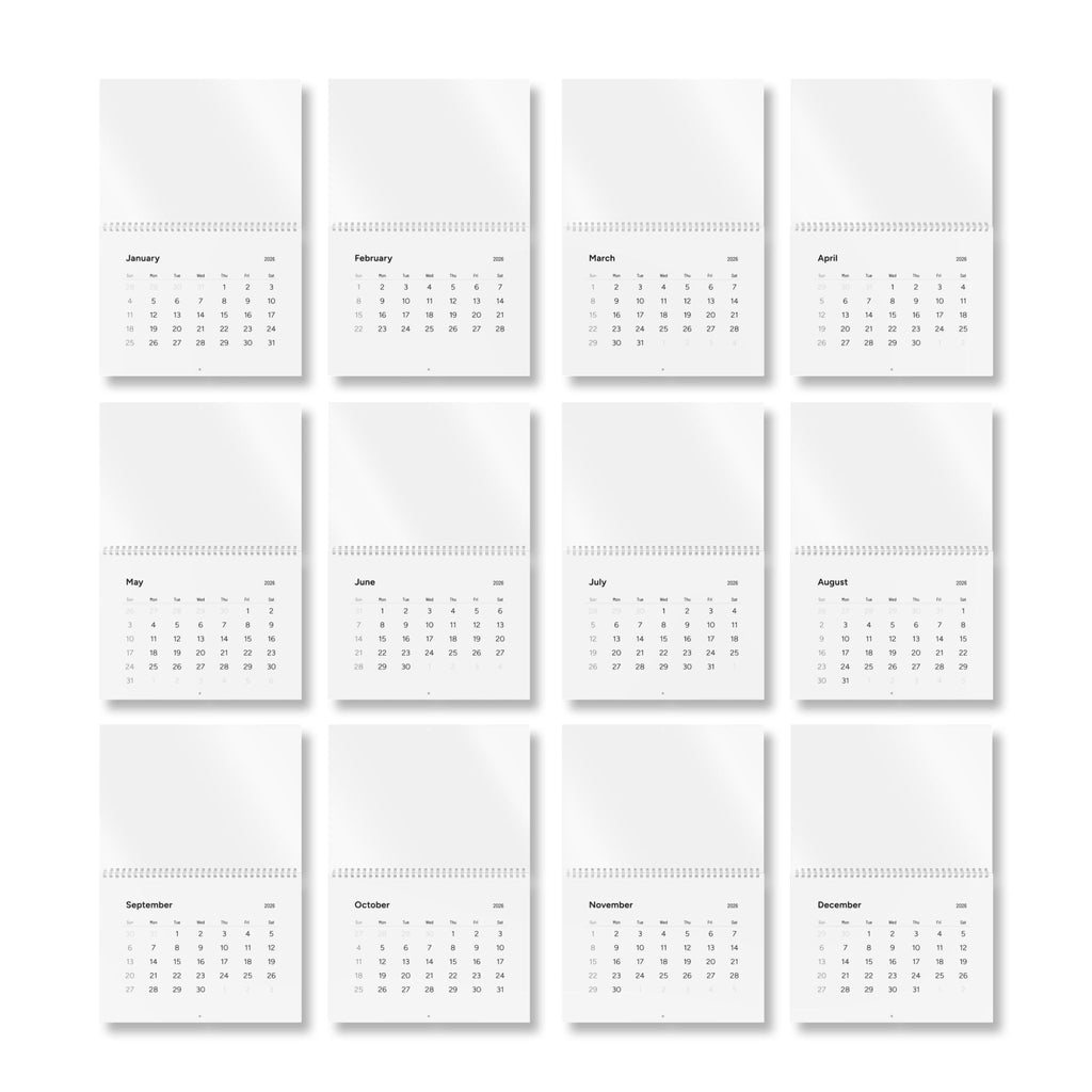 Red Phone Box Revival - 2026 Minimalist Wall Calendar – Clean Monthly Planner