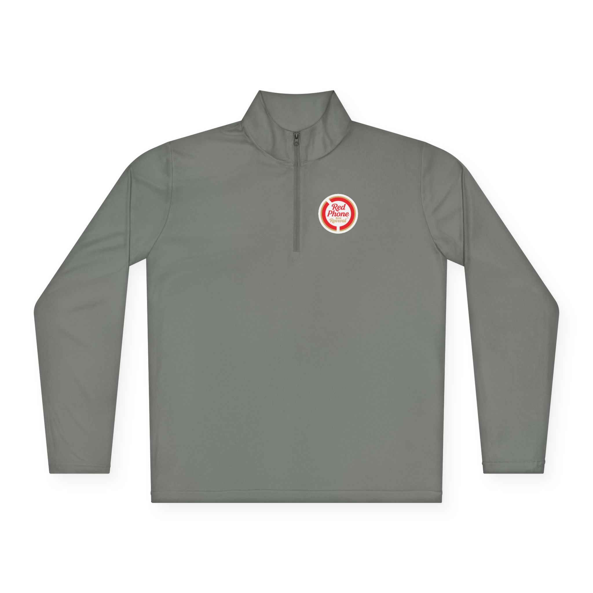 Quarter-Zip Pullover — Small 'Thank You' Badge Chest Logo, Casual Everyday Layer