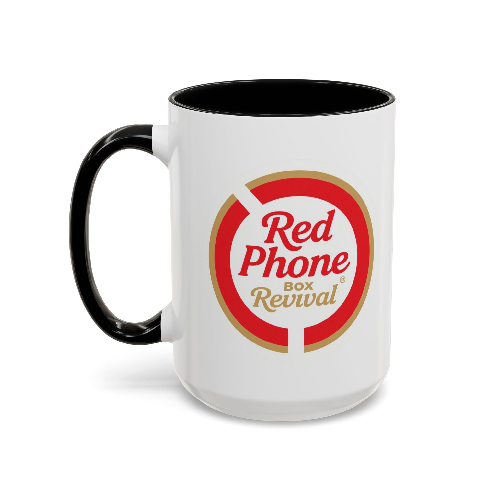 Red Phone Revival Accent Coffee Mug – Retro Logo 11/15oz