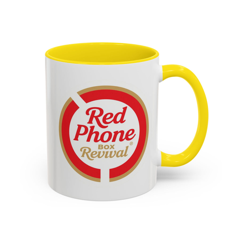 Red Phone Revival Accent Coffee Mug – Retro Logo 11/15oz