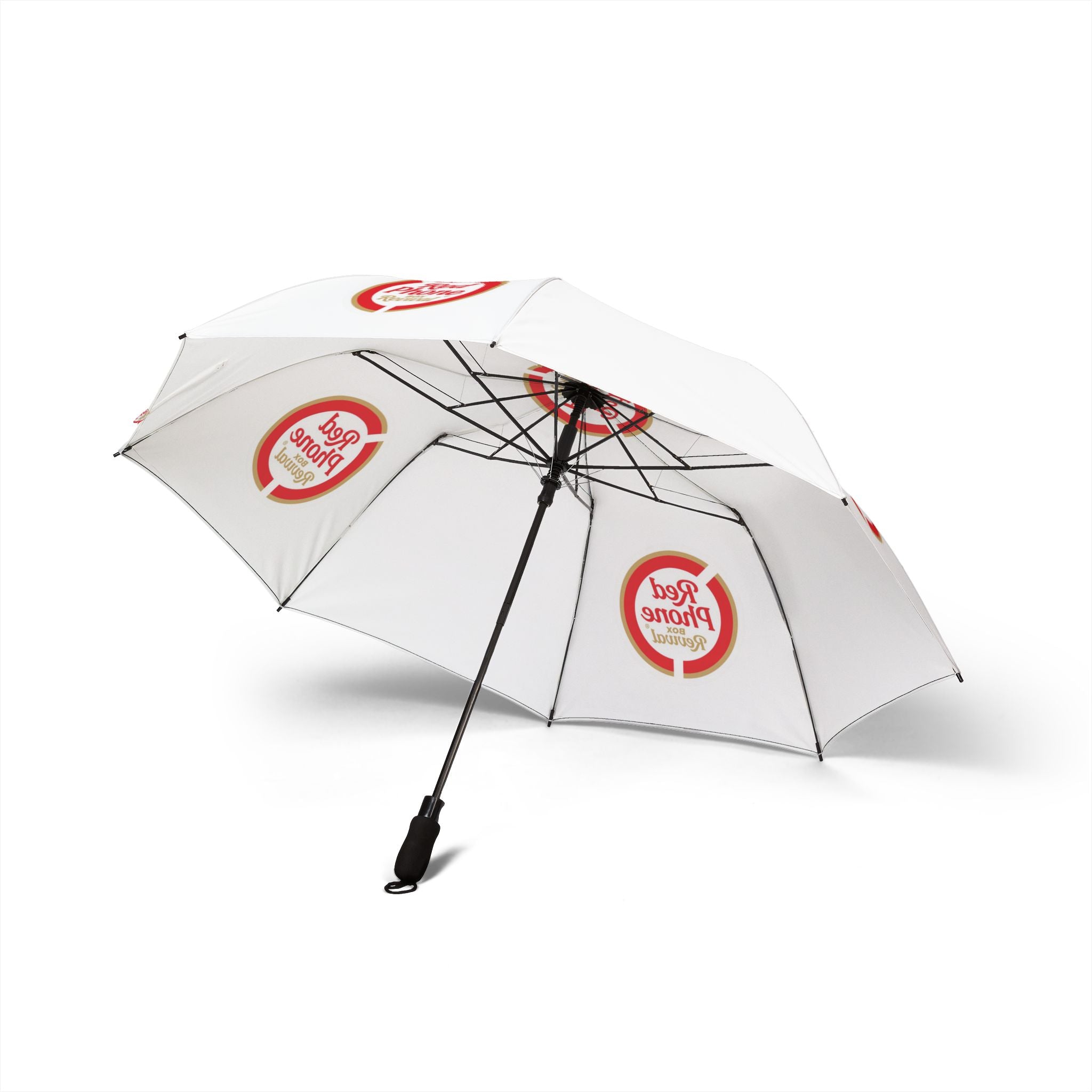 Foldable Umbrella — Red Phone Logo Compact Semi-Automatic Travel Umbrella