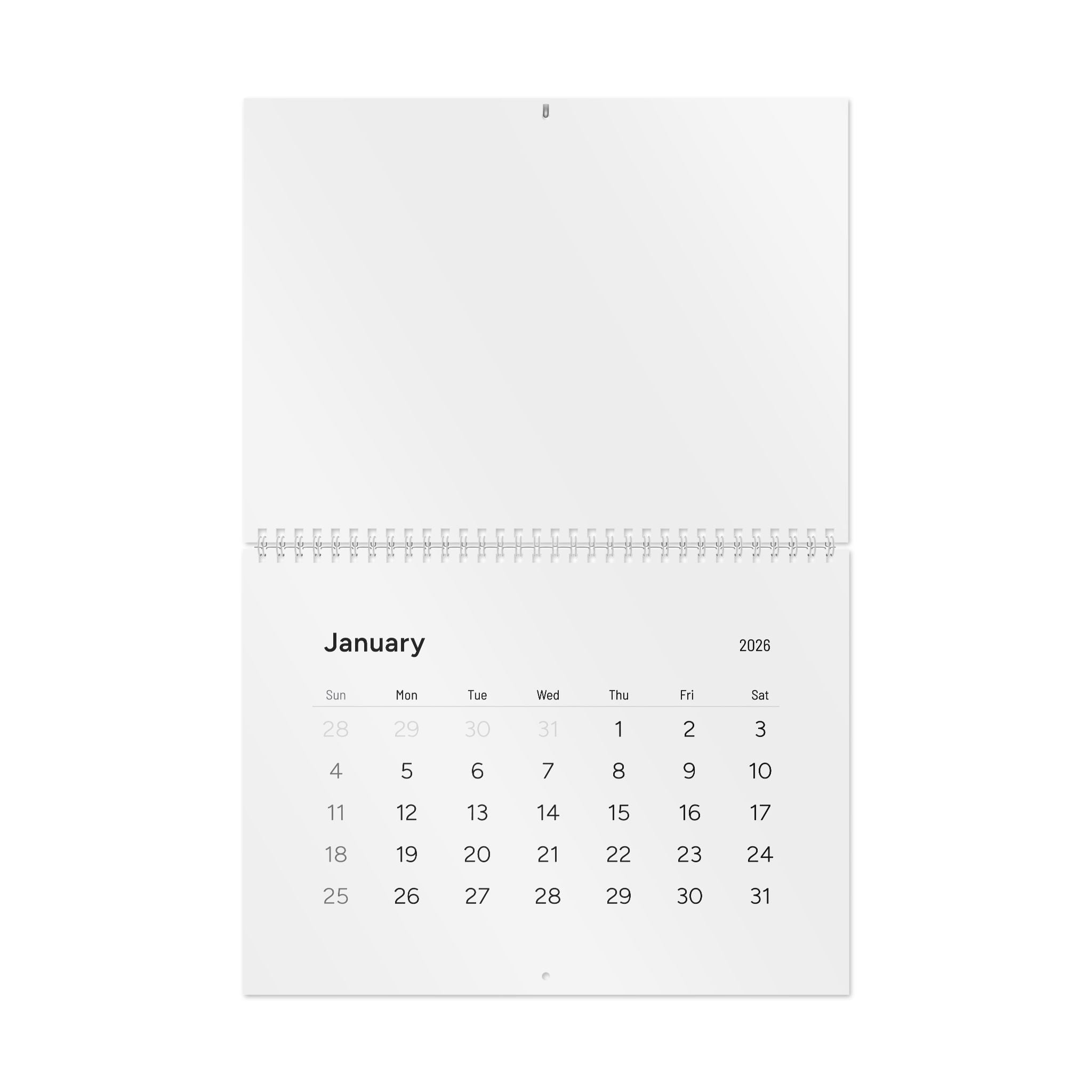 Red Phone Box Revival - 2026 Minimalist Wall Calendar – Clean Monthly Planner