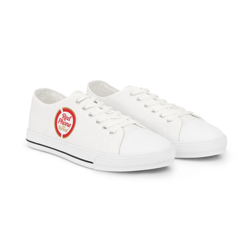 Low Top Sneakers — Retro 'Red Phone Box Revival ' Badge Casual Canvas Shoes
