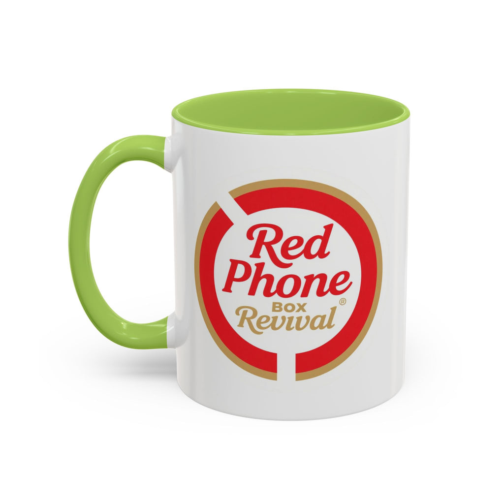 Red Phone Revival Accent Coffee Mug – Retro Logo 11/15oz