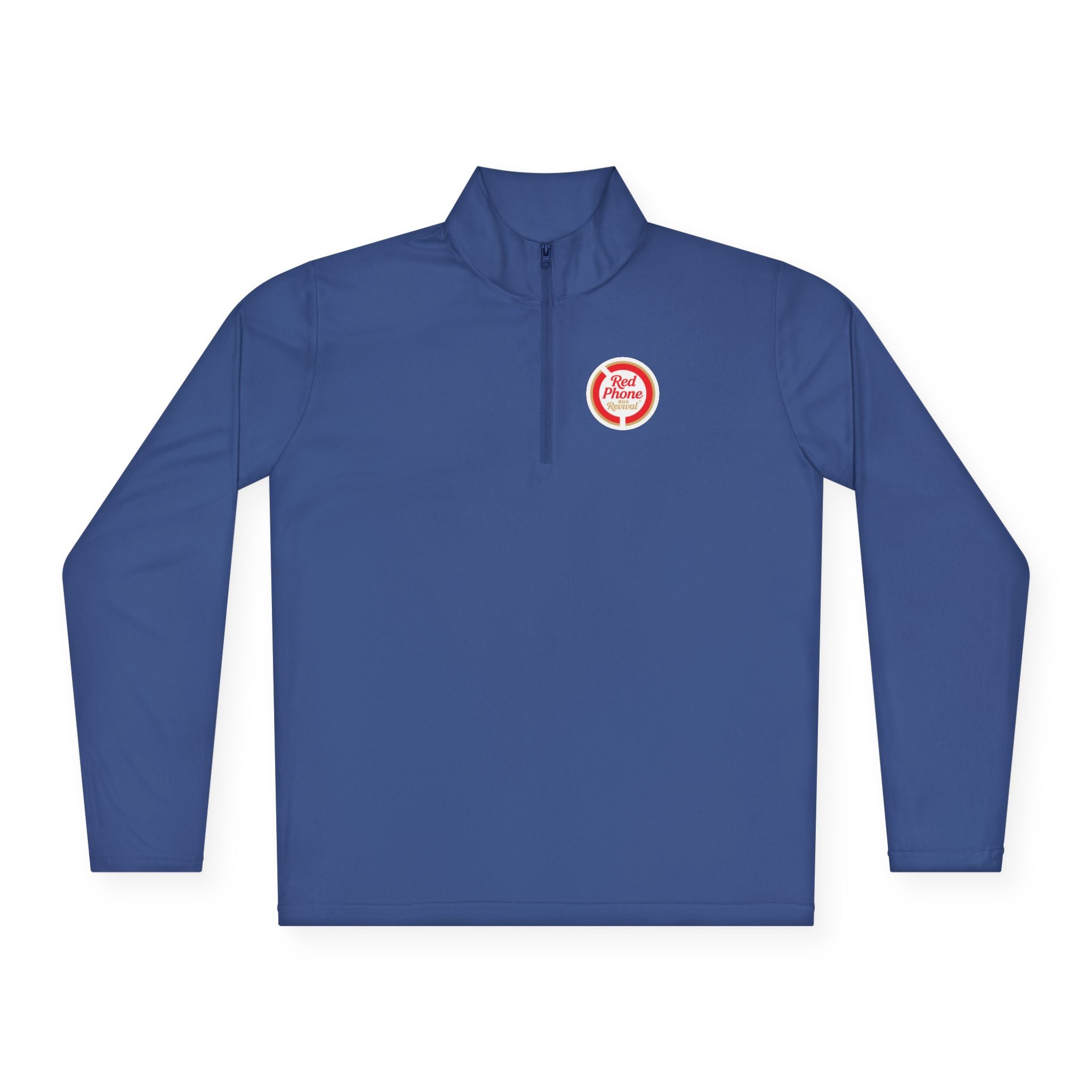 Quarter-Zip Pullover — Small 'Thank You' Badge Chest Logo, Casual Everyday Layer