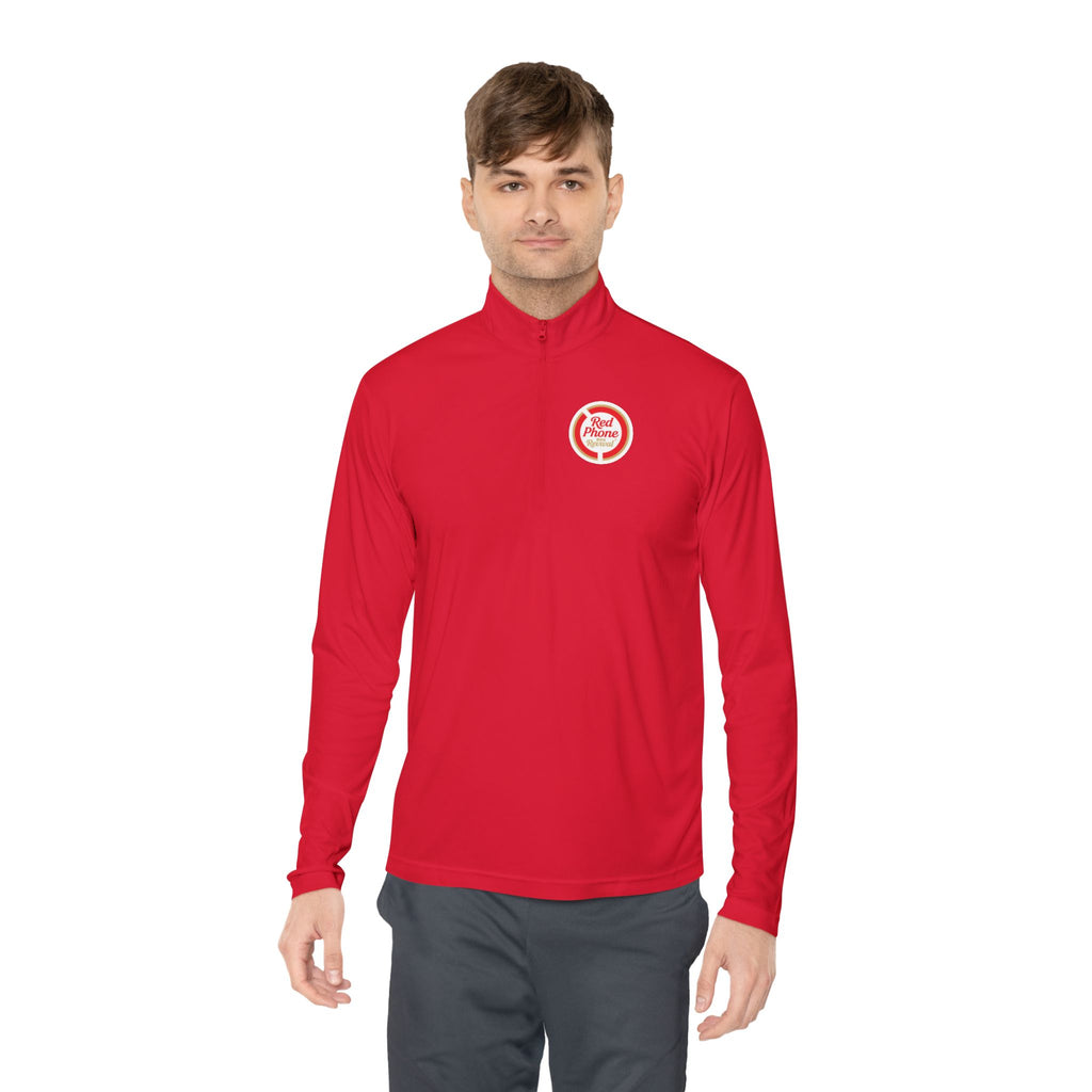 Quarter-Zip Pullover — Small 'Thank You' Badge Chest Logo, Casual Everyday Layer
