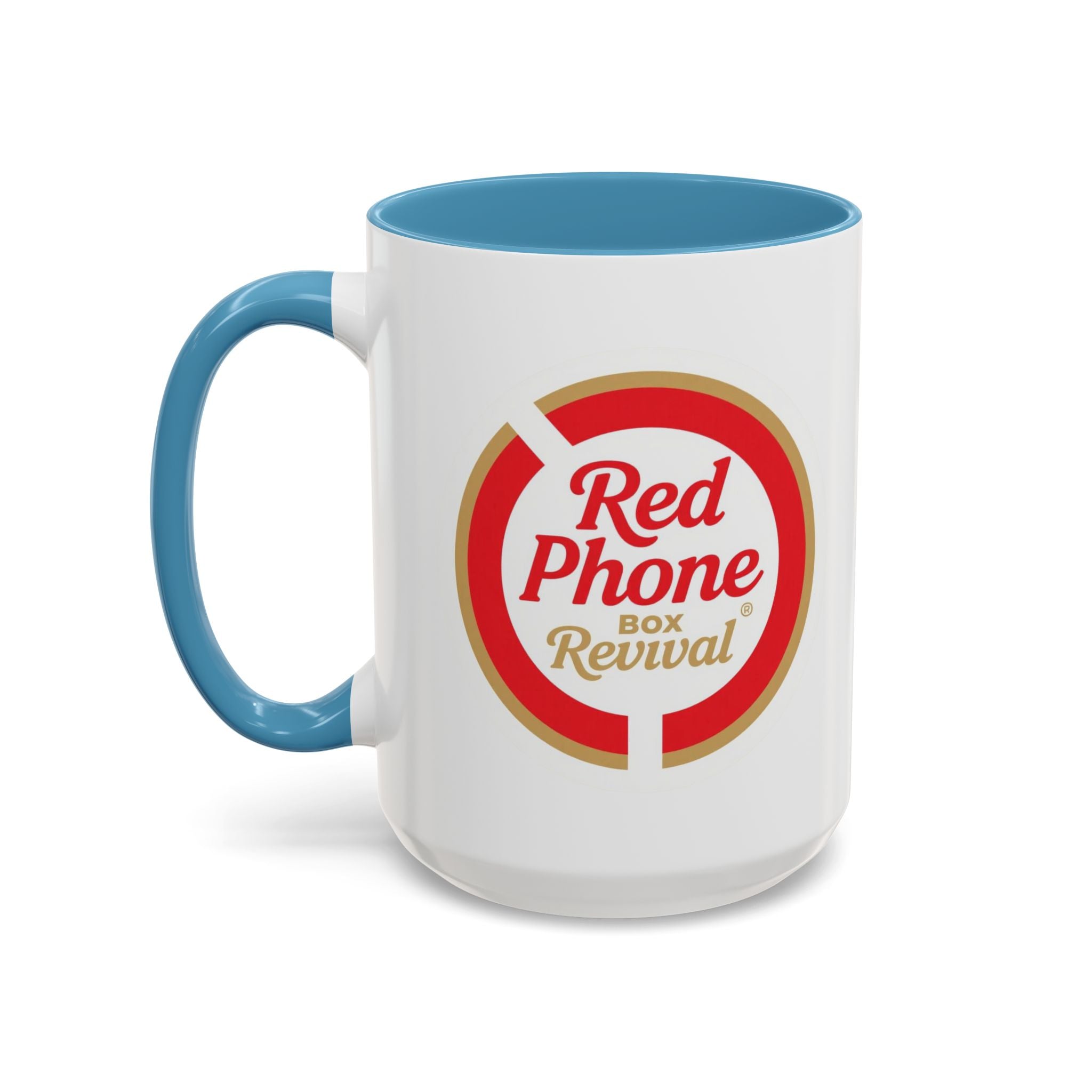 Red Phone Revival Accent Coffee Mug – Retro Logo 11/15oz