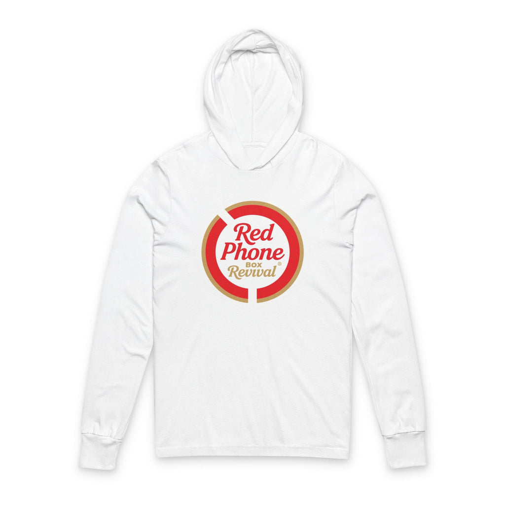 Red Phone Revival Unisex Hooded Long Sleeve Tee, Casual Hoodie, Cool Graphic Top, Trendy Apparel, Gift for Friends