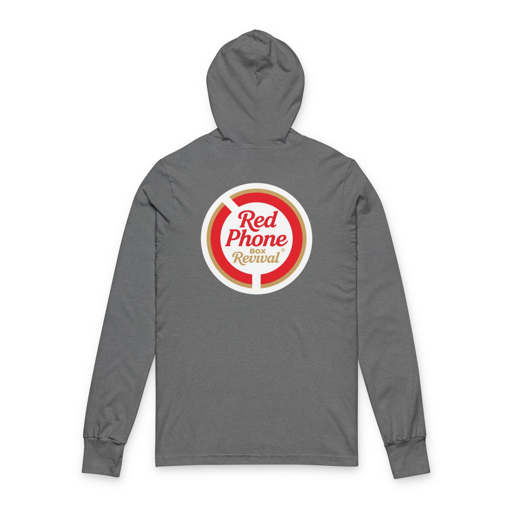 Red Phone Revival Unisex Hooded Long Sleeve Tee, Casual Hoodie, Cool Graphic Top, Trendy Apparel, Gift for Friends