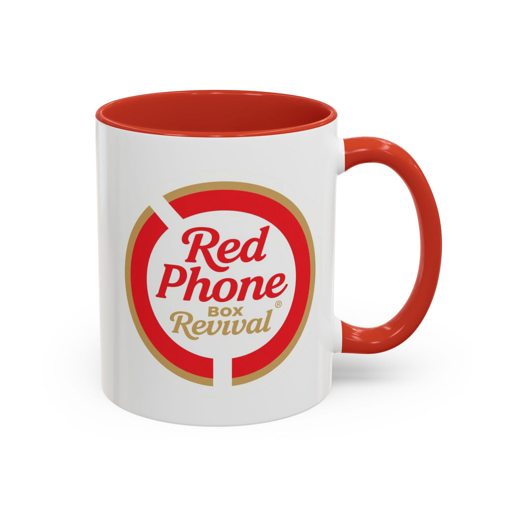Red Phone Revival Accent Coffee Mug – Retro Logo 11/15oz