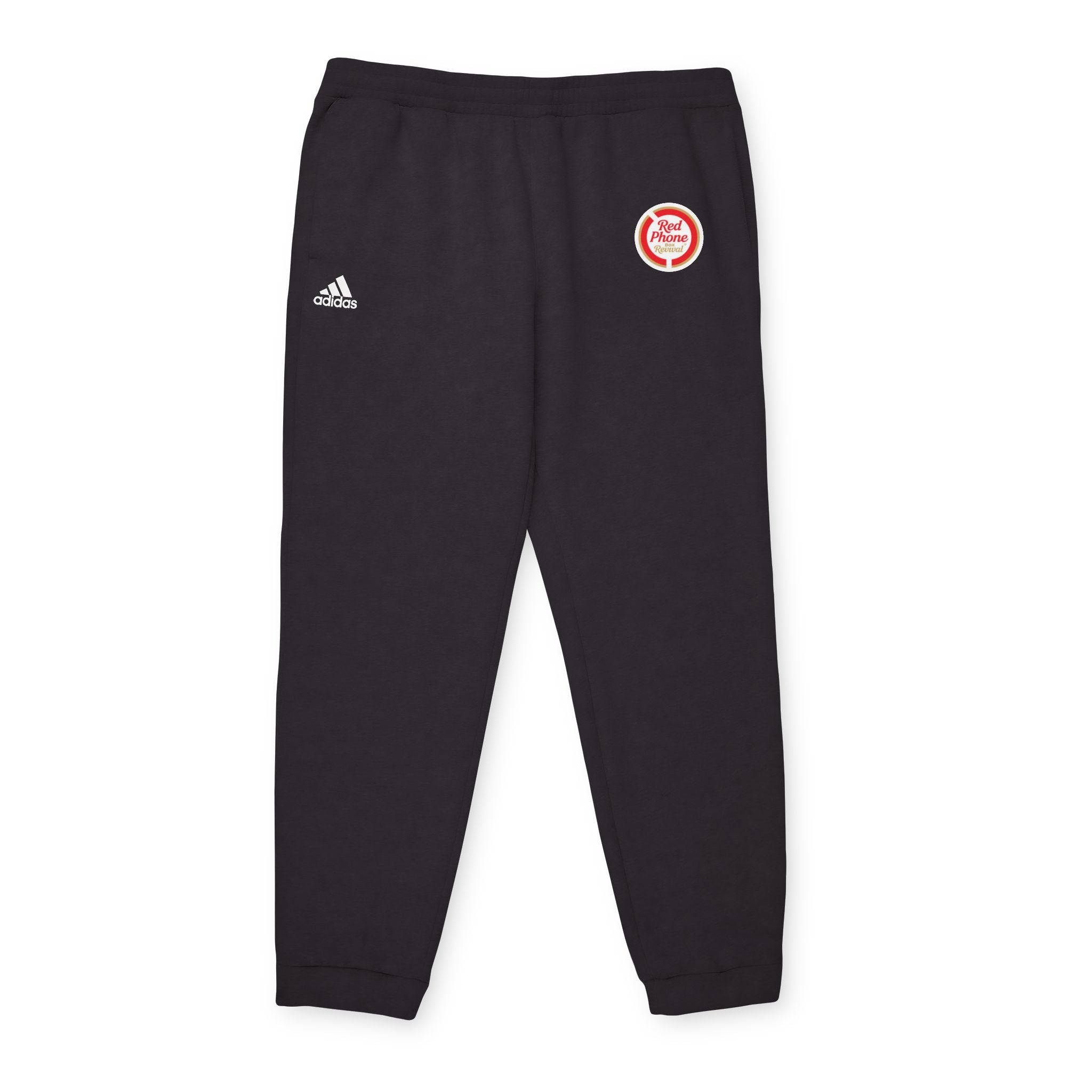 Fleece Joggers — Gray Athletic Sweatpants with Small Logo Patch