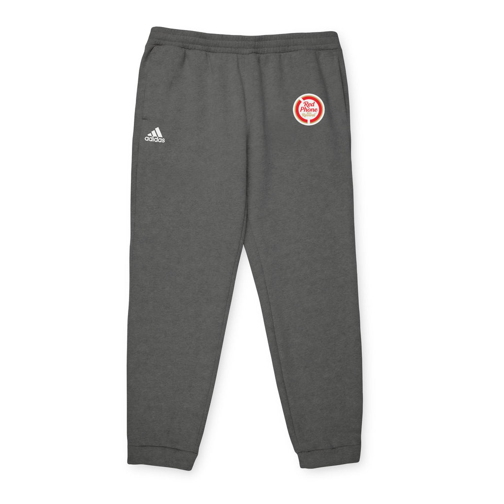 Fleece Joggers — Gray Athletic Sweatpants with Small Logo Patch