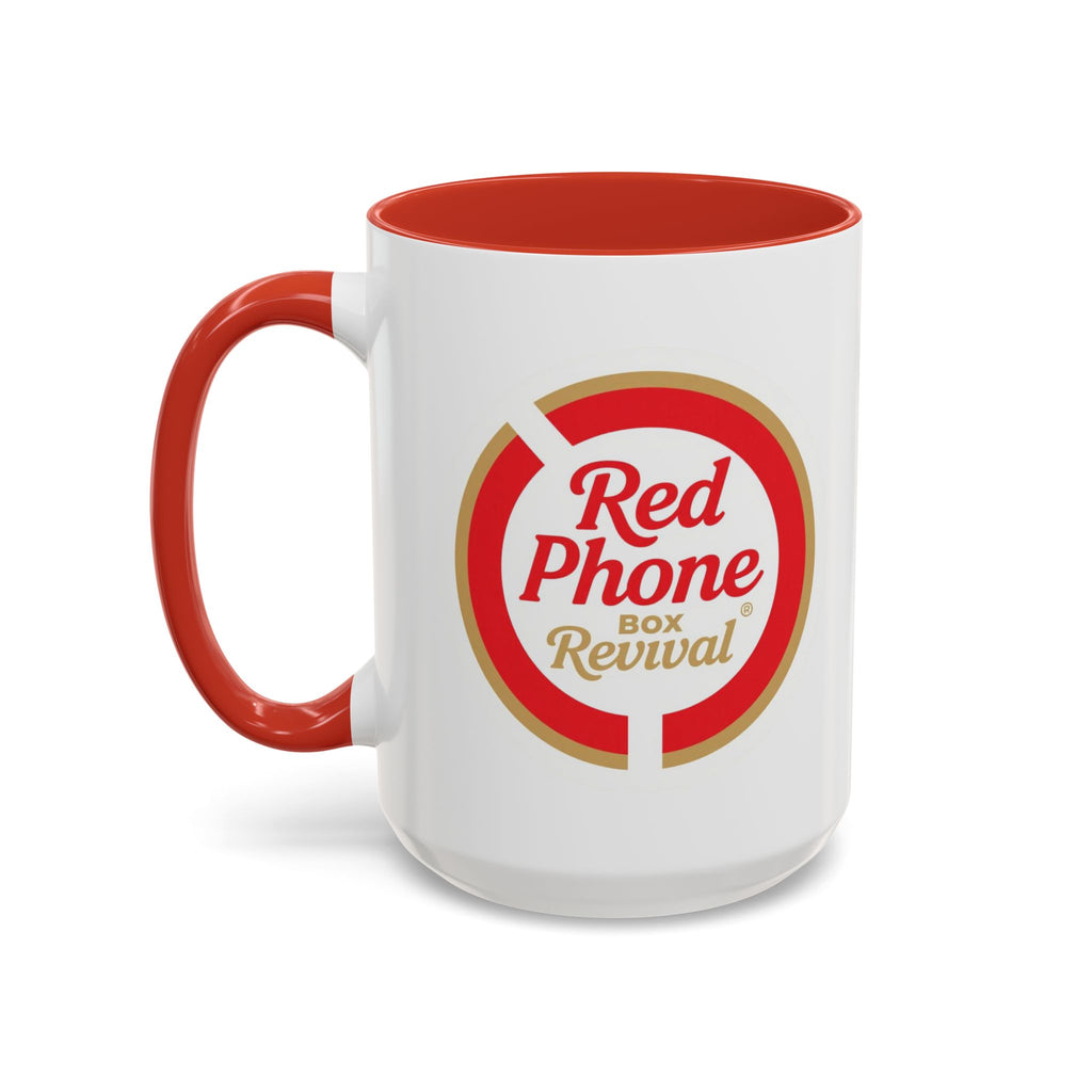 Red Phone Revival Accent Coffee Mug – Retro Logo 11/15oz
