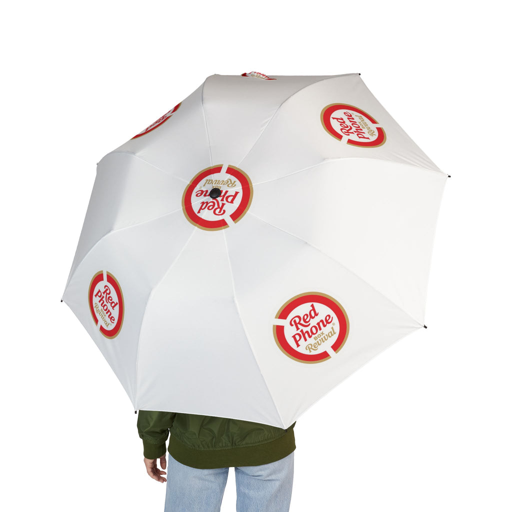 Foldable Umbrella — Red Phone Logo Compact Semi-Automatic Travel Umbrella