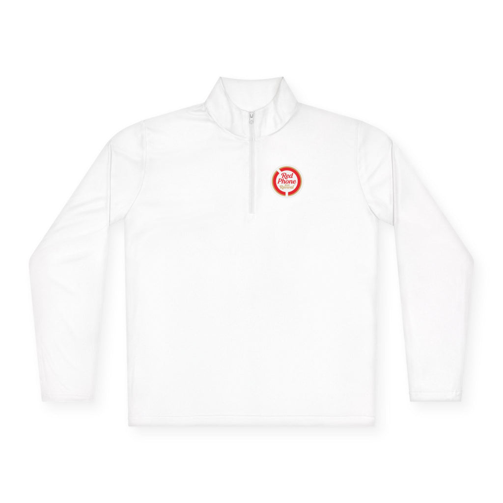 Quarter-Zip Pullover — Small 'Thank You' Badge Chest Logo, Casual Everyday Layer