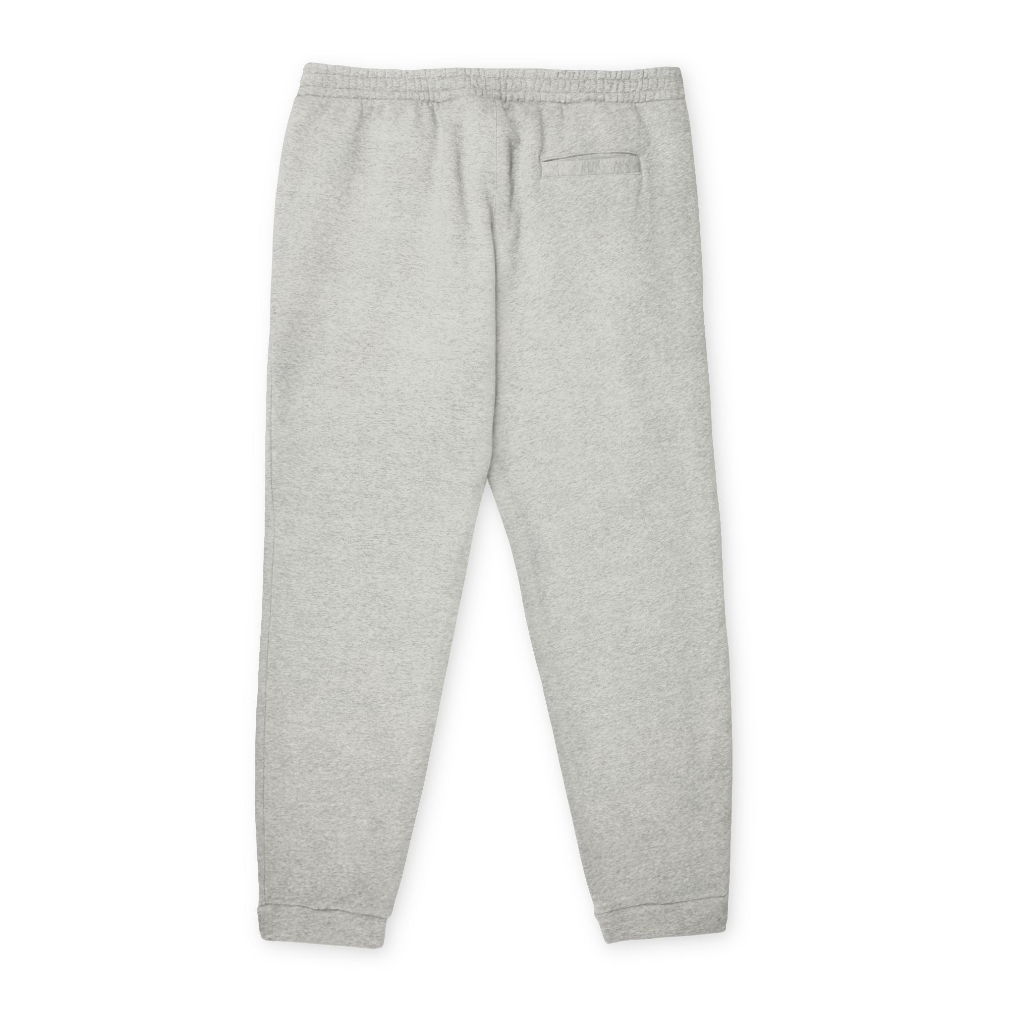 Fleece Joggers — Gray Athletic Sweatpants with Small Logo Patch