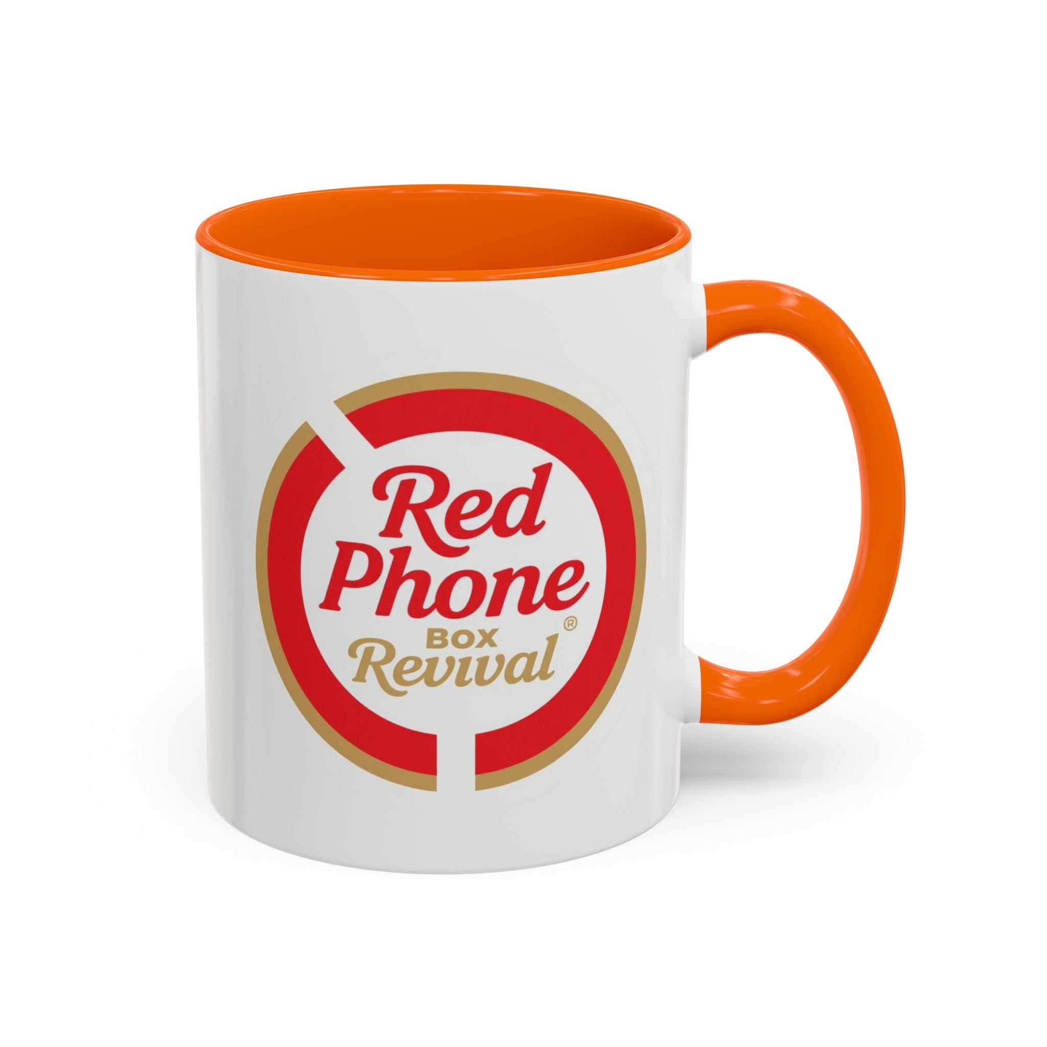 Red Phone Revival Accent Coffee Mug – Retro Logo 11/15oz