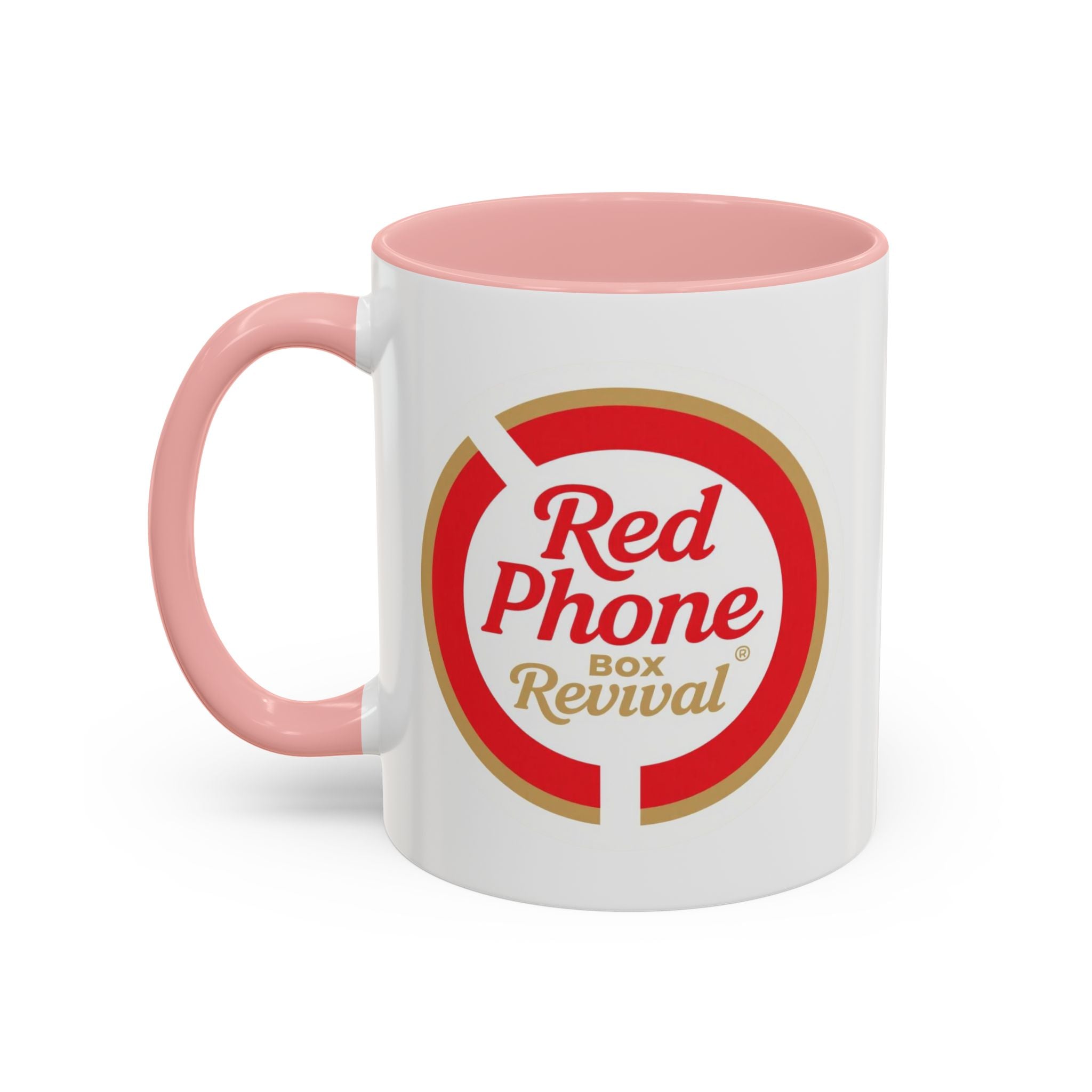 Red Phone Revival Accent Coffee Mug – Retro Logo 11/15oz