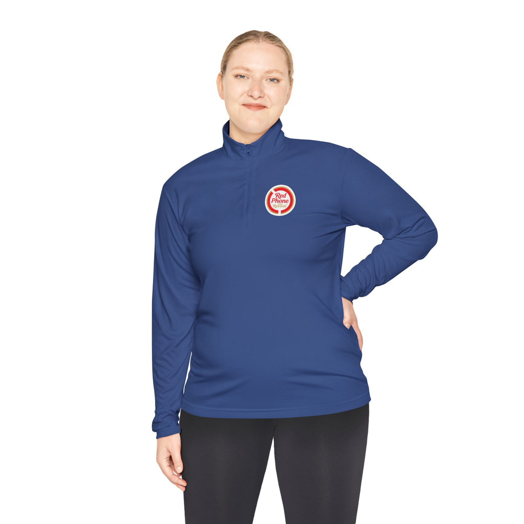 Quarter-Zip Pullover — Small 'Thank You' Badge Chest Logo, Casual Everyday Layer