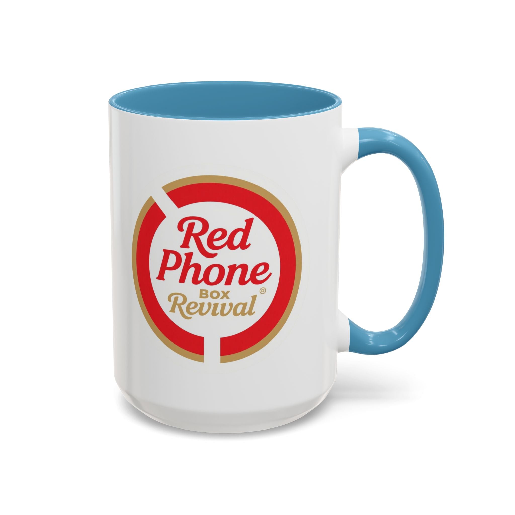 Red Phone Revival Accent Coffee Mug – Retro Logo 11/15oz