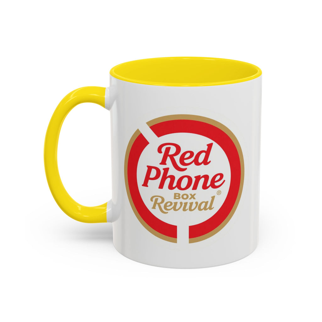 Red Phone Revival Accent Coffee Mug – Retro Logo 11/15oz
