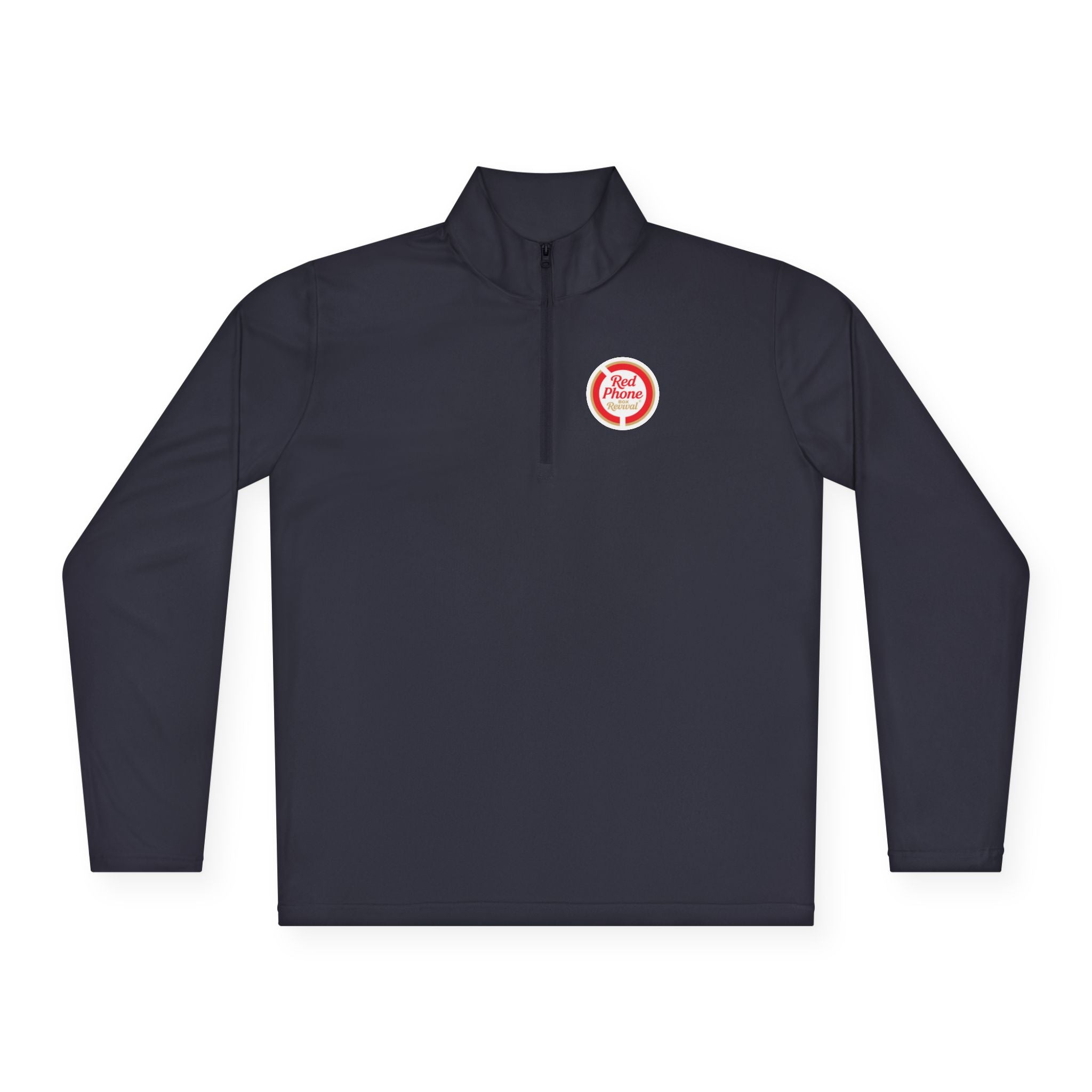 Quarter-Zip Pullover — Small 'Thank You' Badge Chest Logo, Casual Everyday Layer