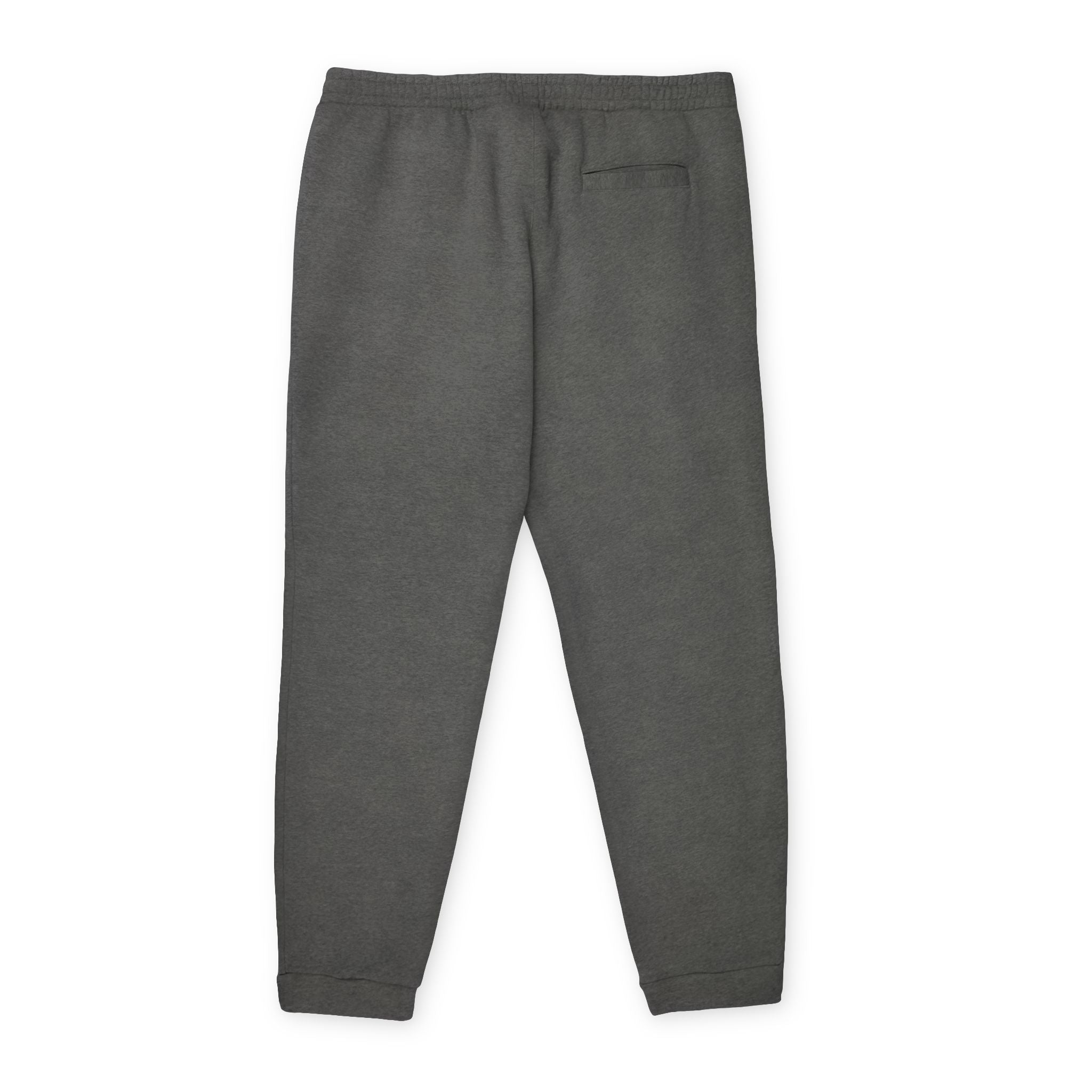 Fleece Joggers — Gray Athletic Sweatpants with Small Logo Patch